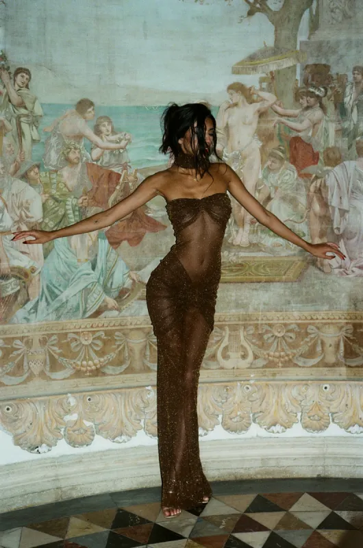 The Starlite Dress Topaz (Pre Order) sold by Mirror Palais