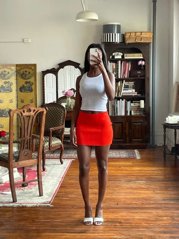 Sample Knit Skirt Orange XS sold by Mirror Palais