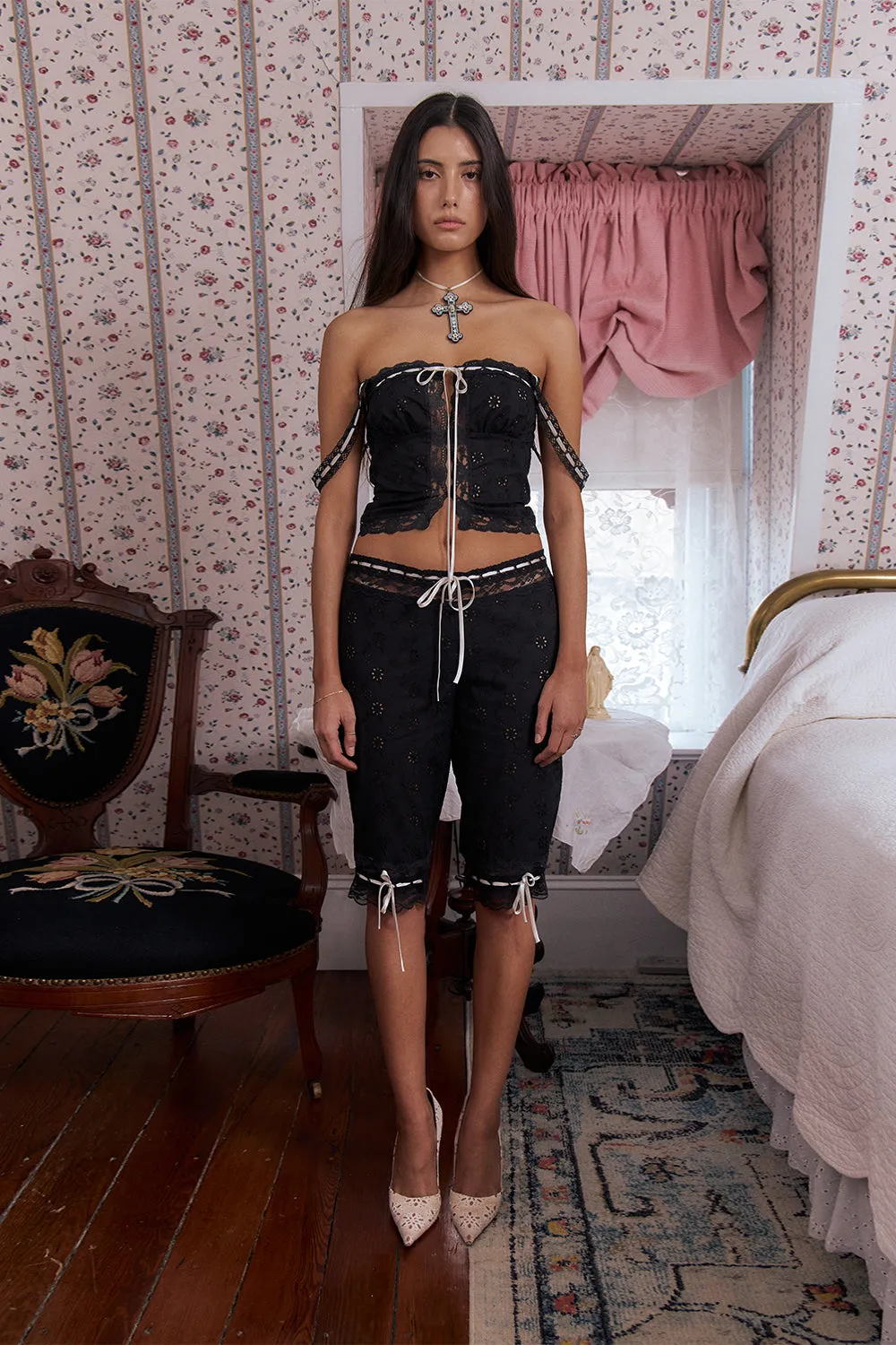 Camisole Black Cotton sold by Mirror Palais product image thumbnail 2