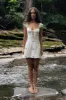 Maria Micro Mini Dress in Leite sold by Mirror Palais