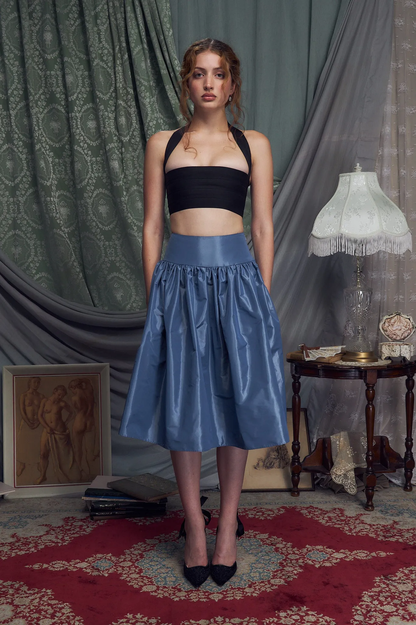 Taffeta Skirt Duchess Blue Lady Length sold by Mirror Palais product image thumbnail 2
