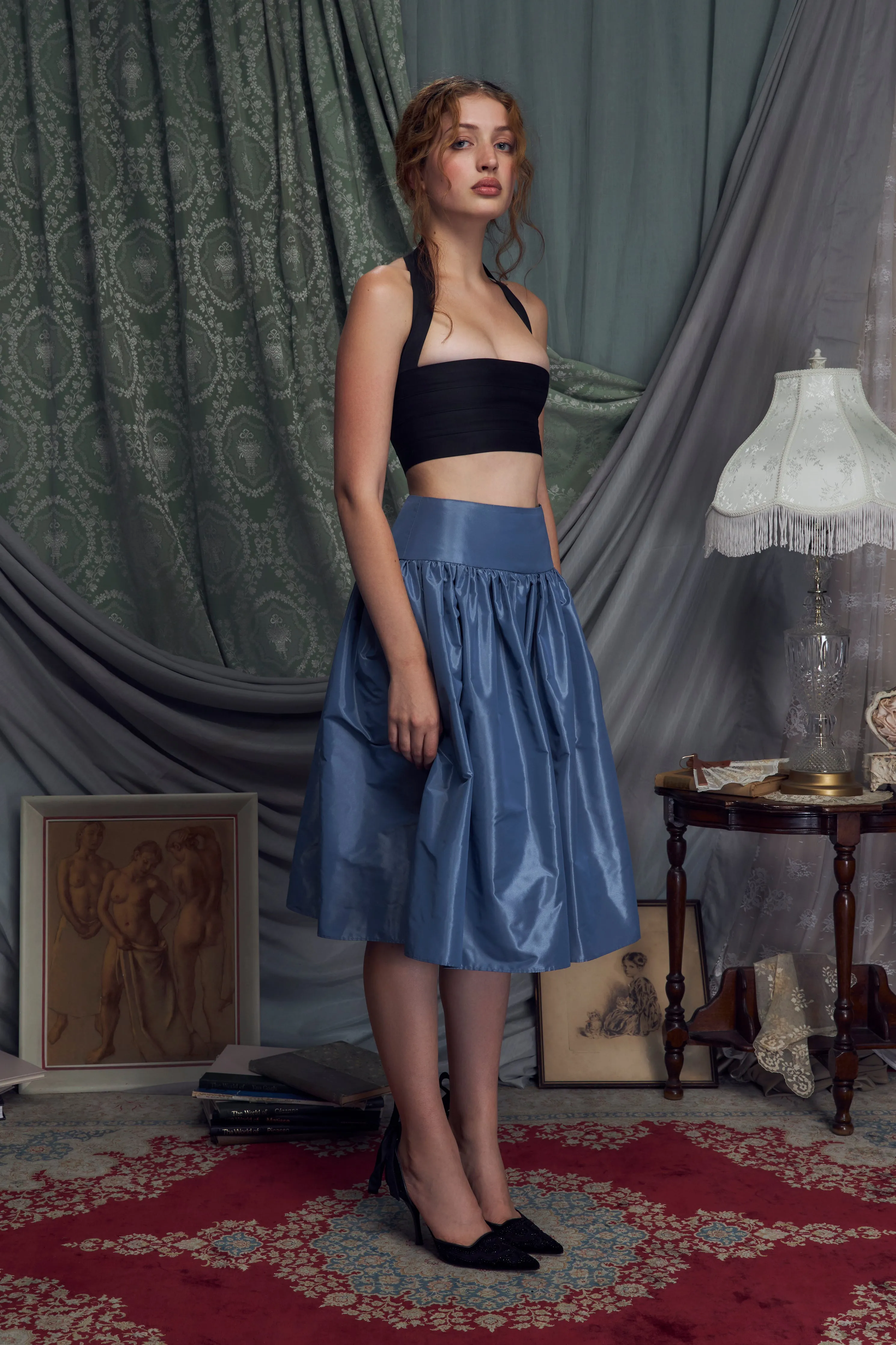 Taffeta Skirt Duchess Blue Lady Length sold by Mirror Palais product image thumbnail 3