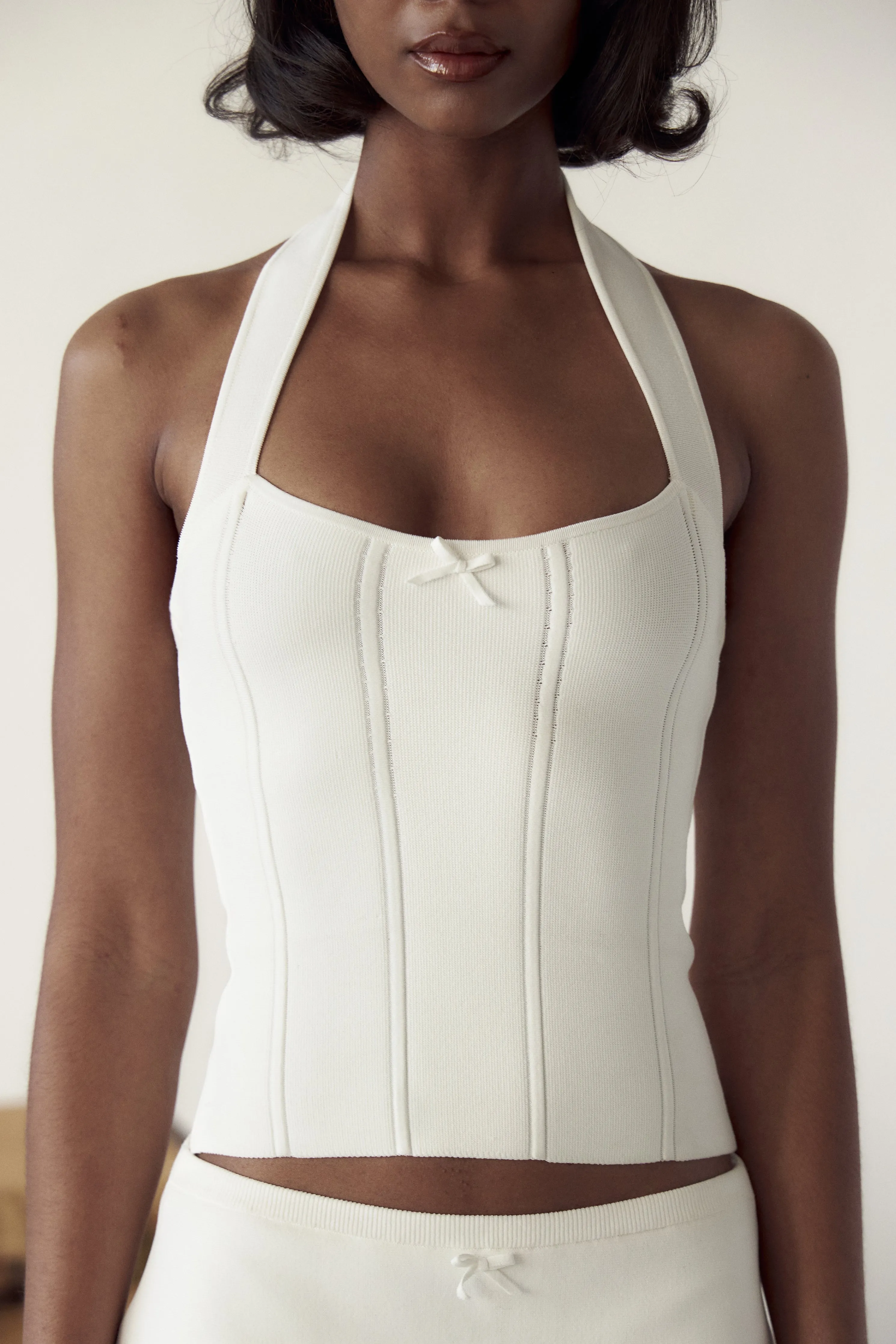 The Knit Halter Top Blanche | Parallel