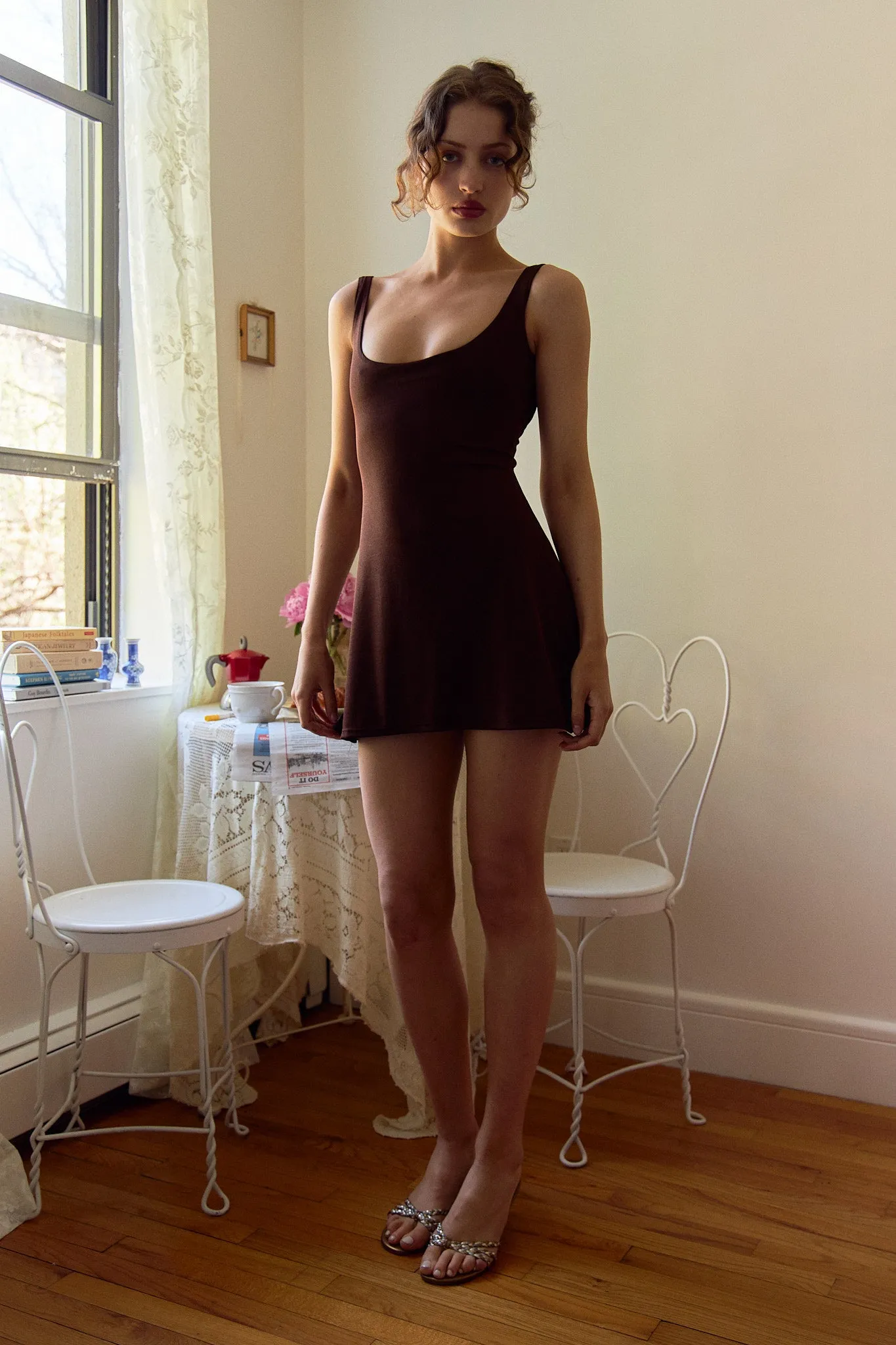 Lady Di A Line Mini Dress Espresso sold by Mirror Palais product image thumbnail 3