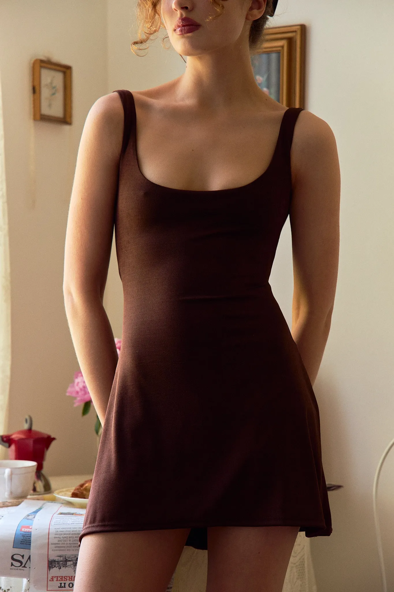 Lady Di A Line Mini Dress Espresso sold by Mirror Palais product image thumbnail 5