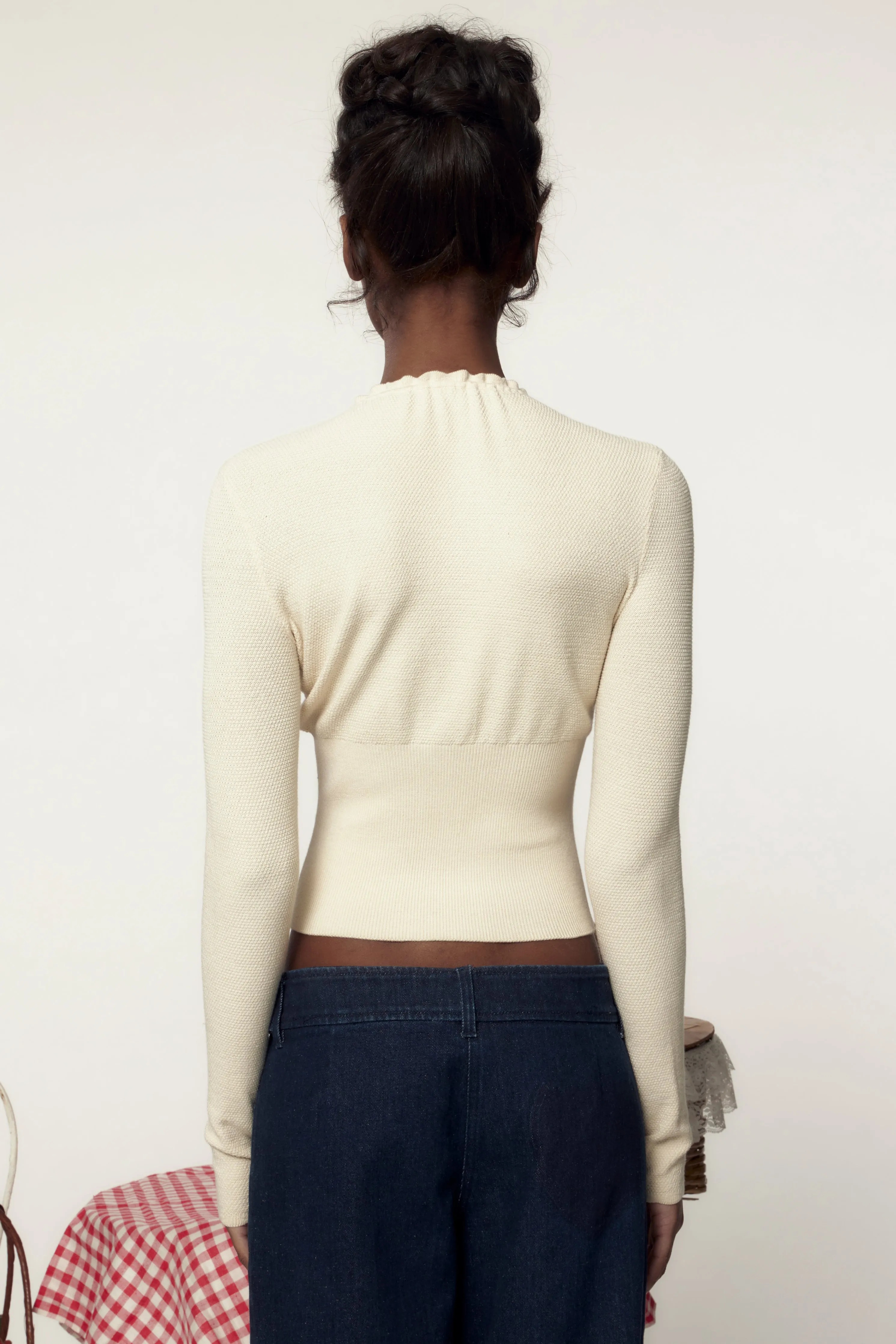 Drawstring Cardigan Leite sold by Mirror Palais product image thumbnail 5