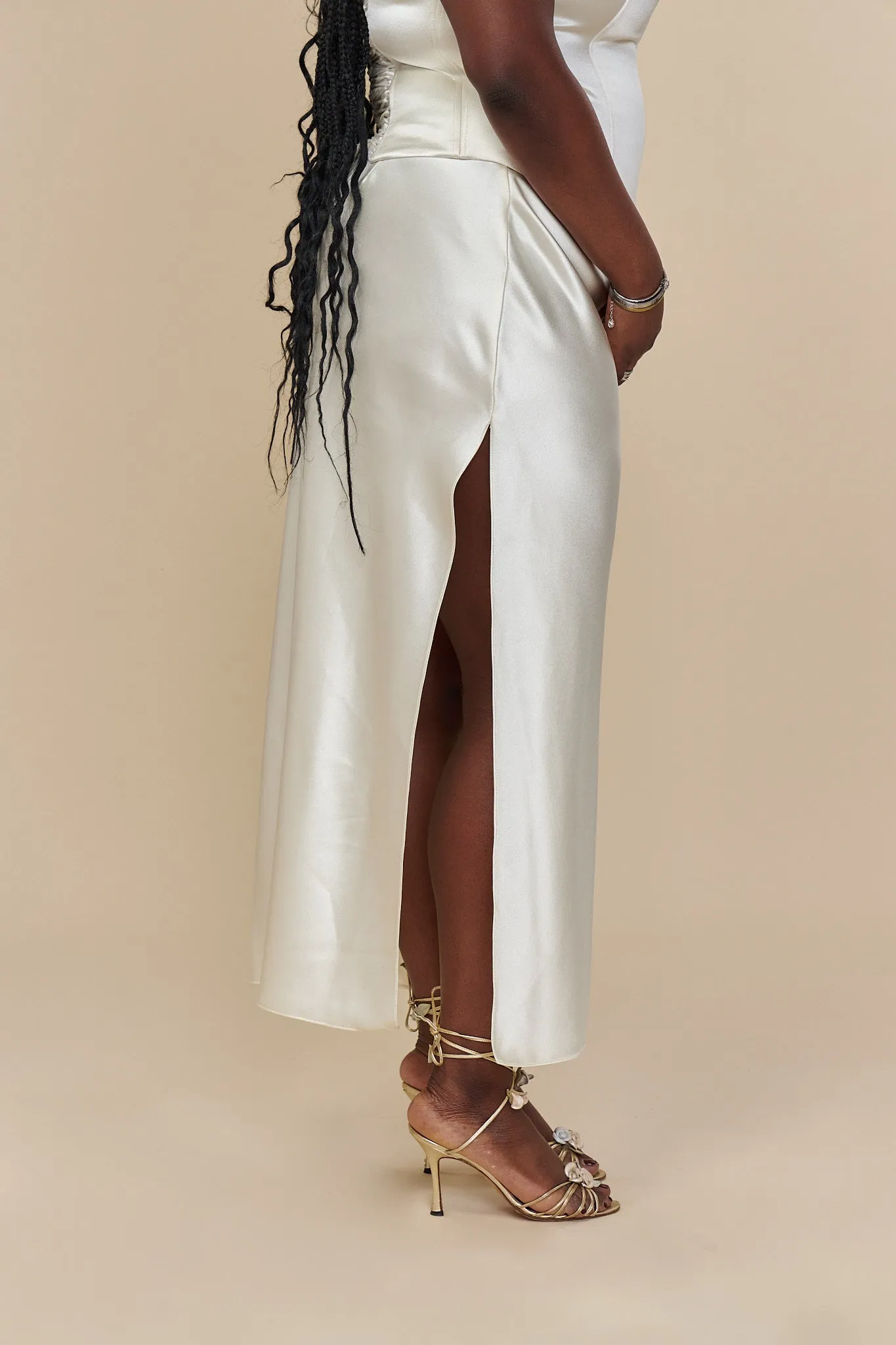 Low Rise Bias Skirt in Pearl sold by Mirror Palais product image thumbnail 4