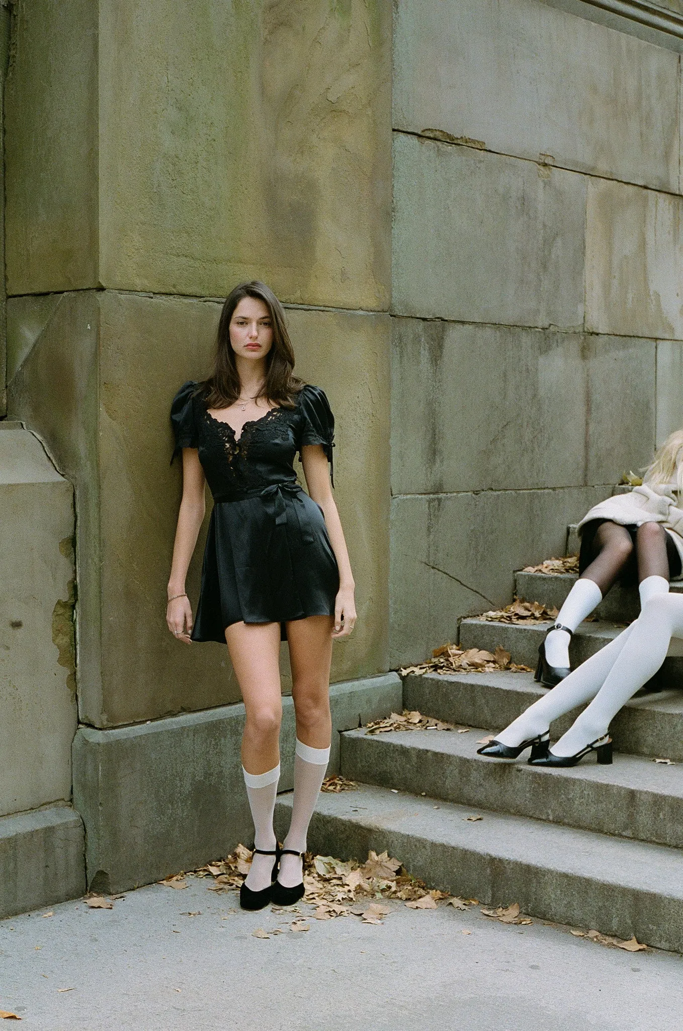 Unwrap Me Mini Dress in Noir sold by Mirror Palais product image thumbnail 3