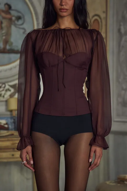 Vamp Bustier Top in Chianti sold by Mirror Palais