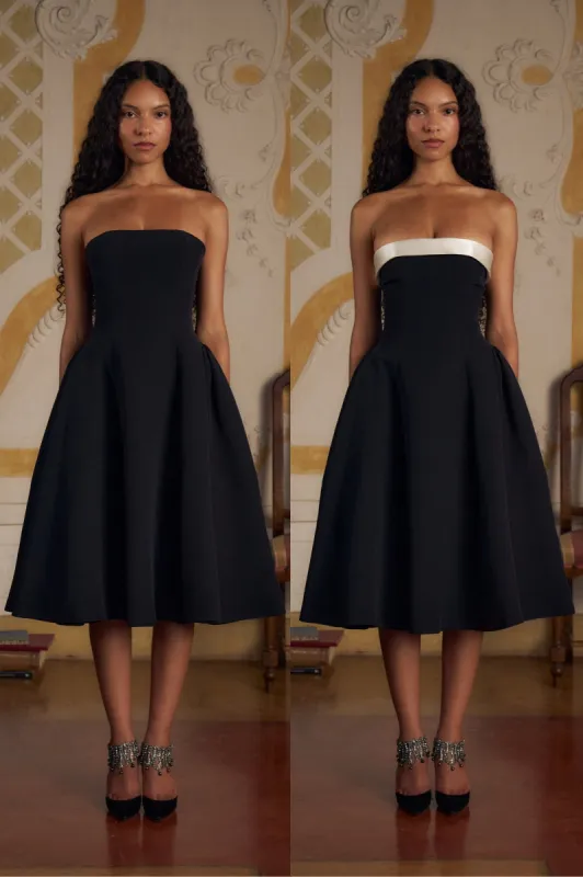 Strapless Opera Lady Length Dress Noir sold by Mirror Palais