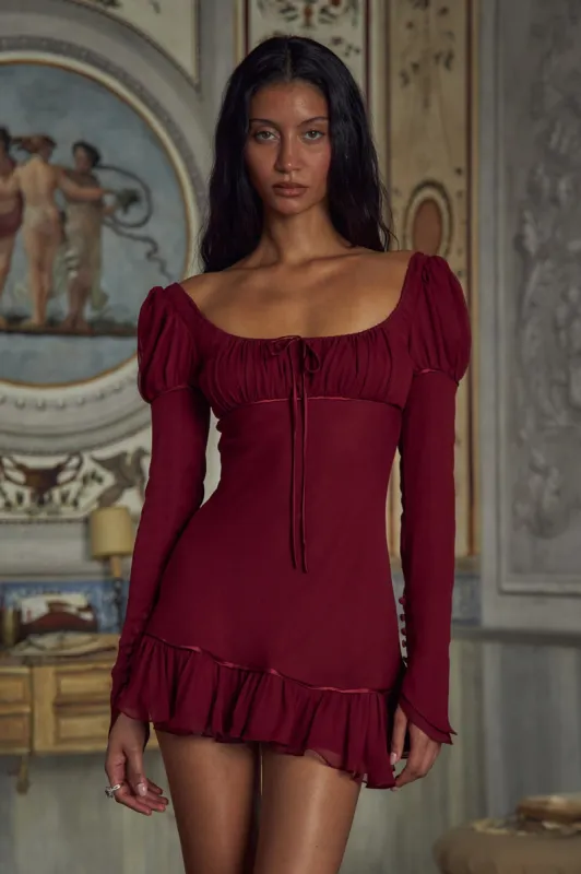 Fair Verona Micro Dress in Sangre sold by Mirror Palais