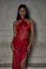 Bow Wrap Dress in Scarlet sold by Mirror Palais