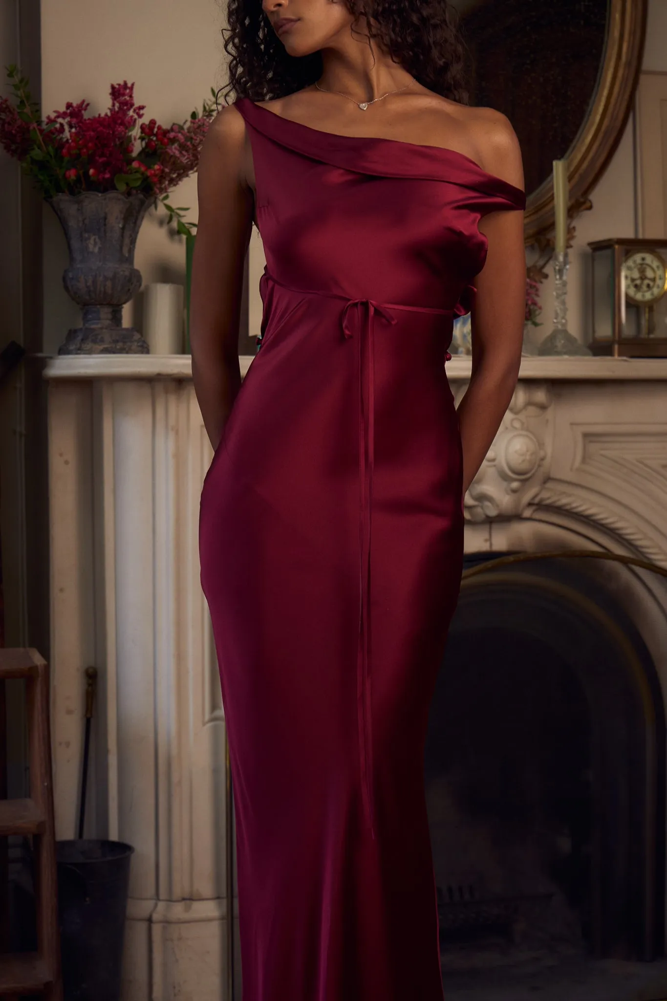 Plunging Back Cowl Dress in Sangre sold by Mirror Palais product image thumbnail 5