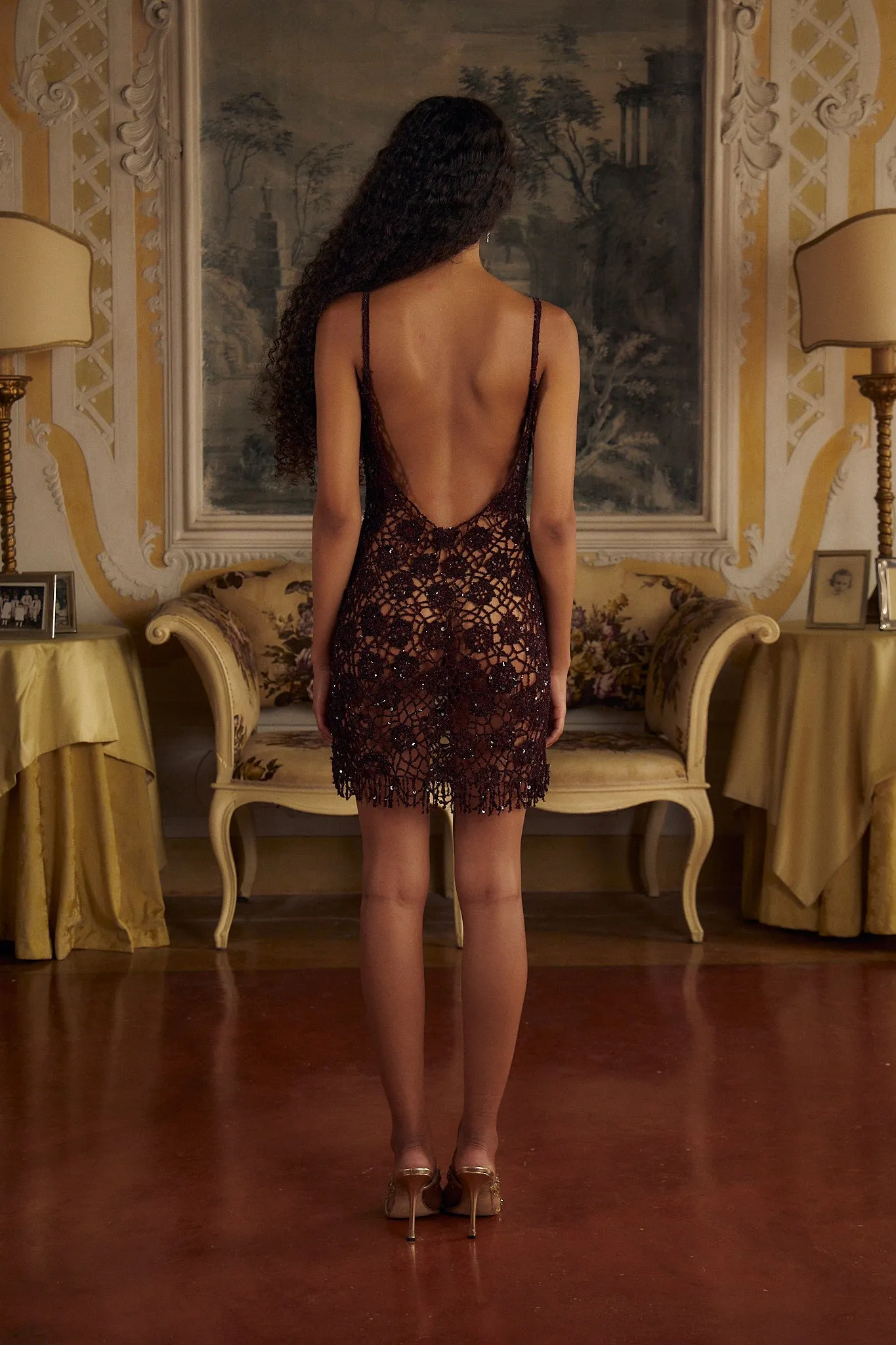 Estrella Flora Mini Dress in Chianti sold by Mirror Palais product image thumbnail 4