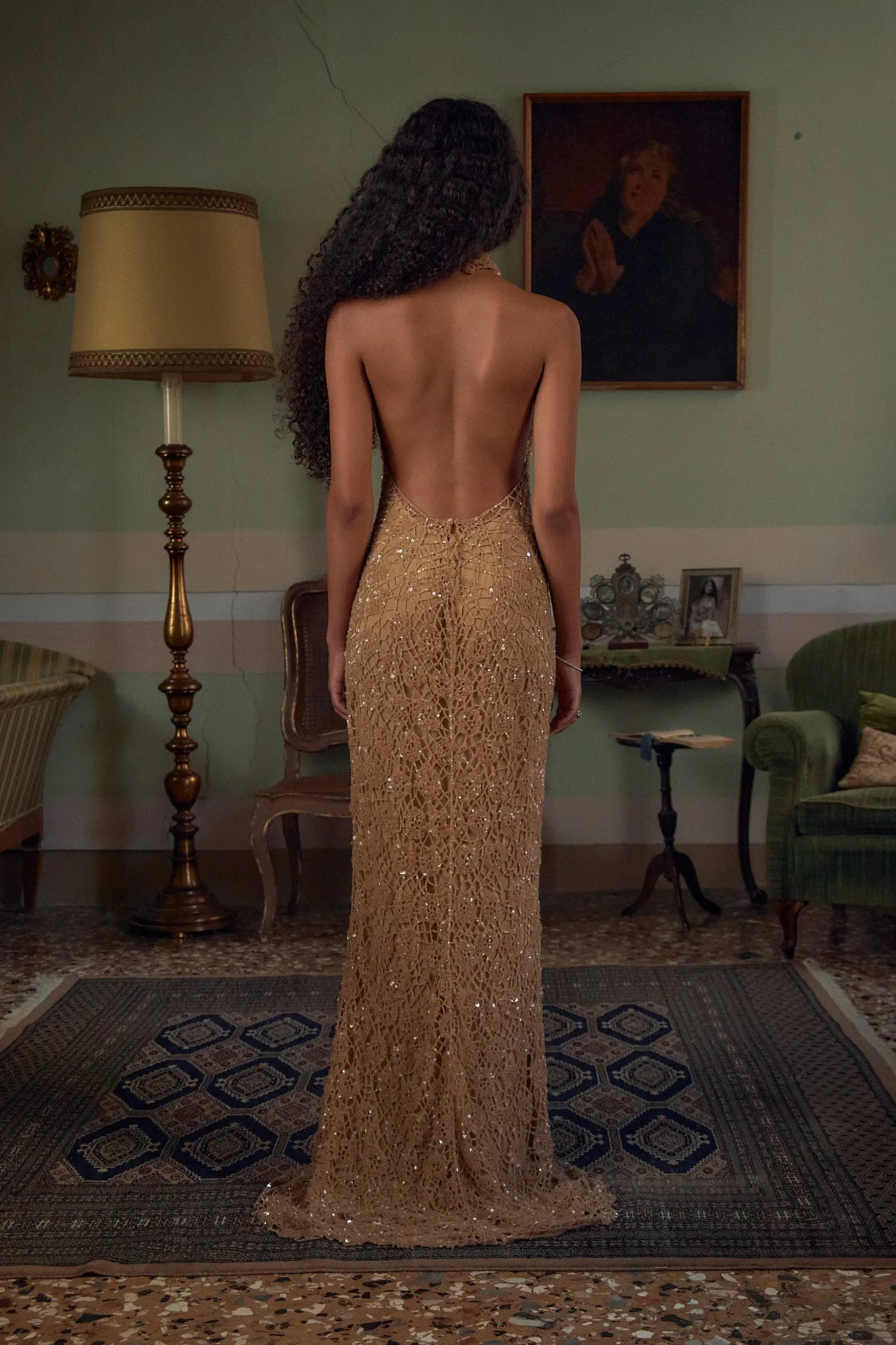 Estrella Flora Gown in Champagne sold by Mirror Palais product image thumbnail 5