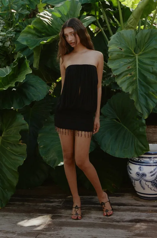 La Piscine Mini Dress in Noir sold by Mirror Palais