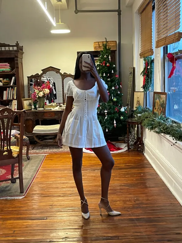 Sample Pin Tuck Eyelet Dress sold by Mirror Palais