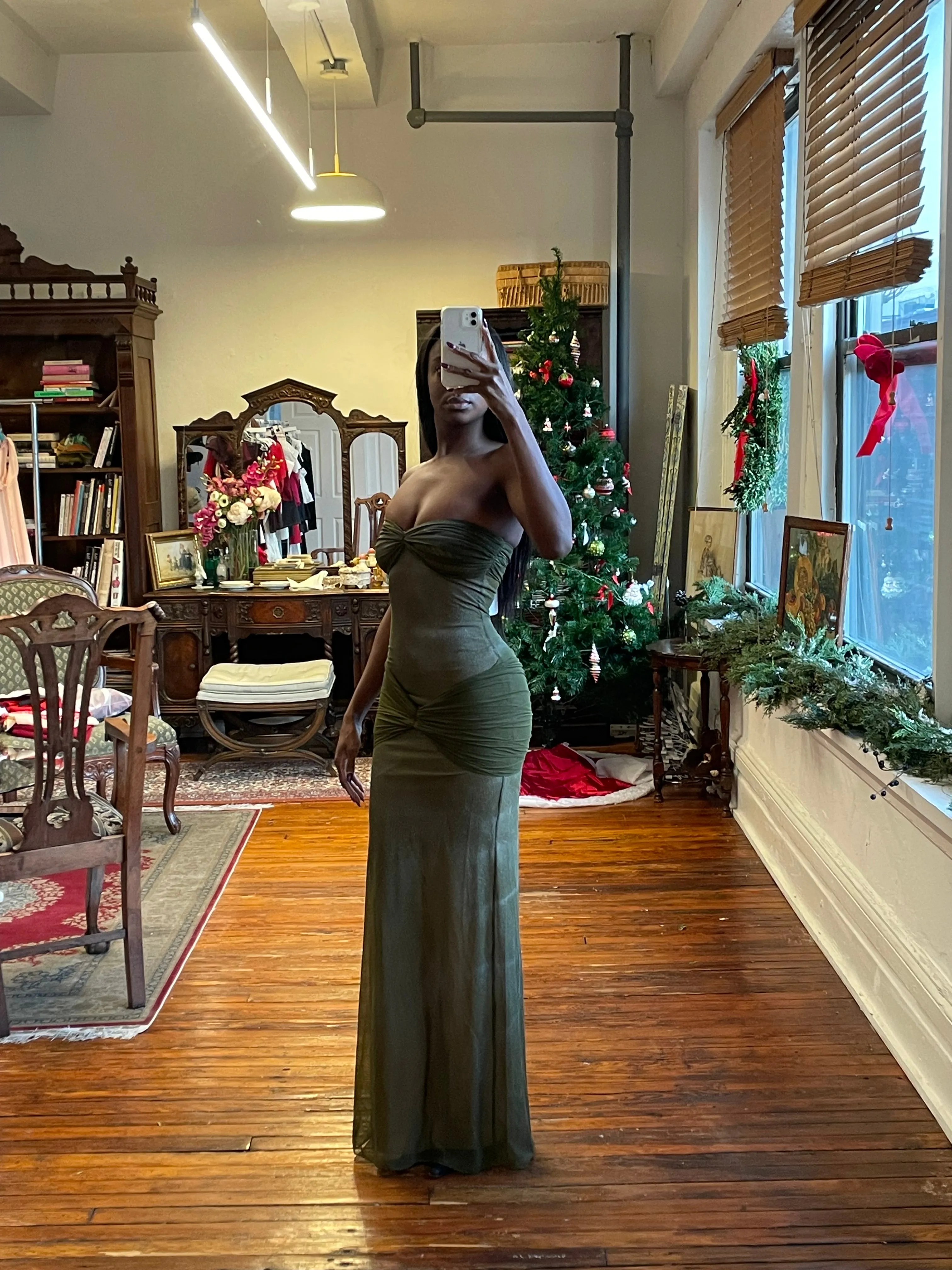 Sample Starlite Dress Olive sold by Mirror Palais product image thumbnail 4