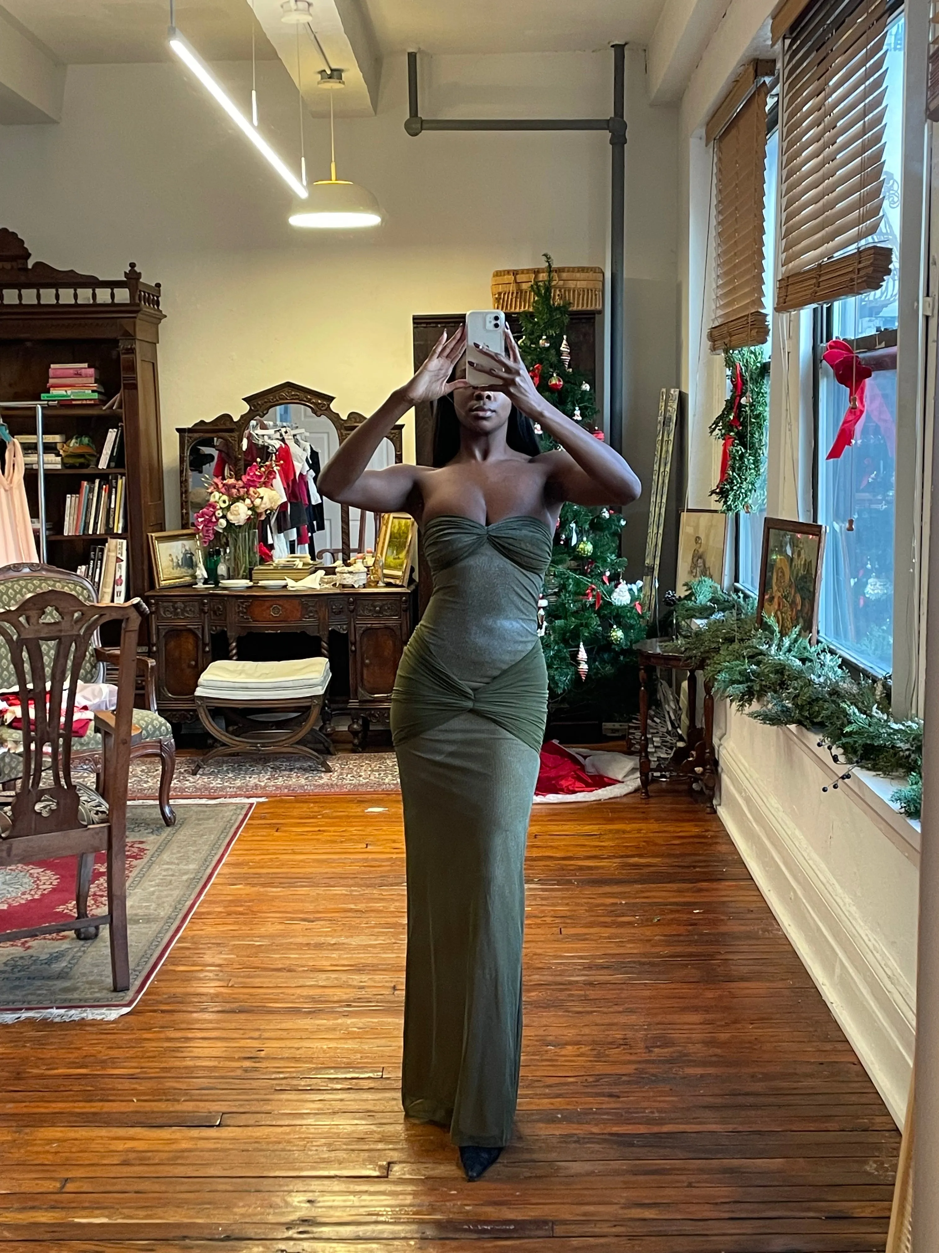 Sample Starlite Dress Olive sold by Mirror Palais