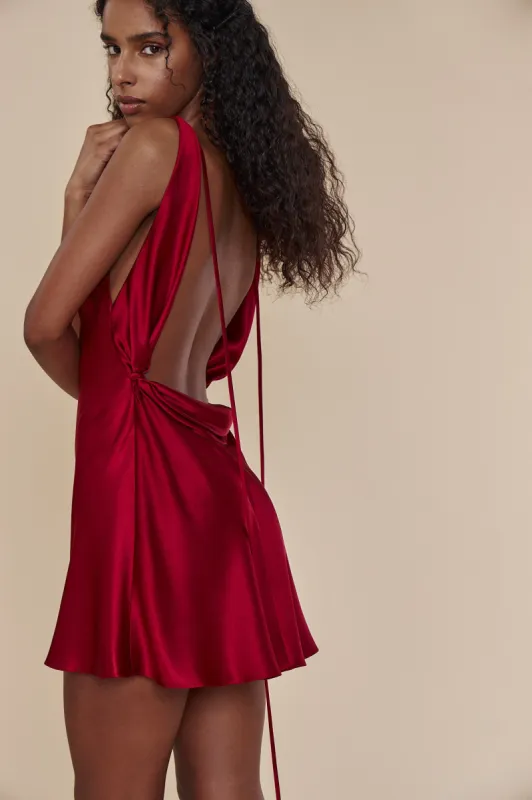 Mini Plunging Back Cowl Sangre sold by Mirror Palais