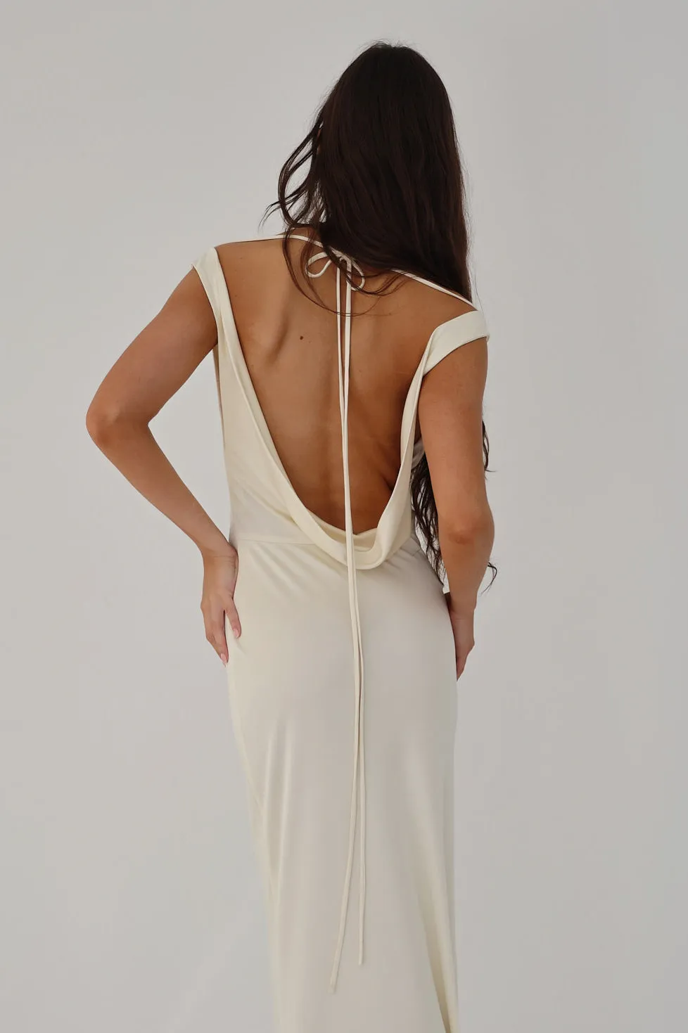 Low Cowl Dress in Crème sold by Mirror Palais product image thumbnail 4