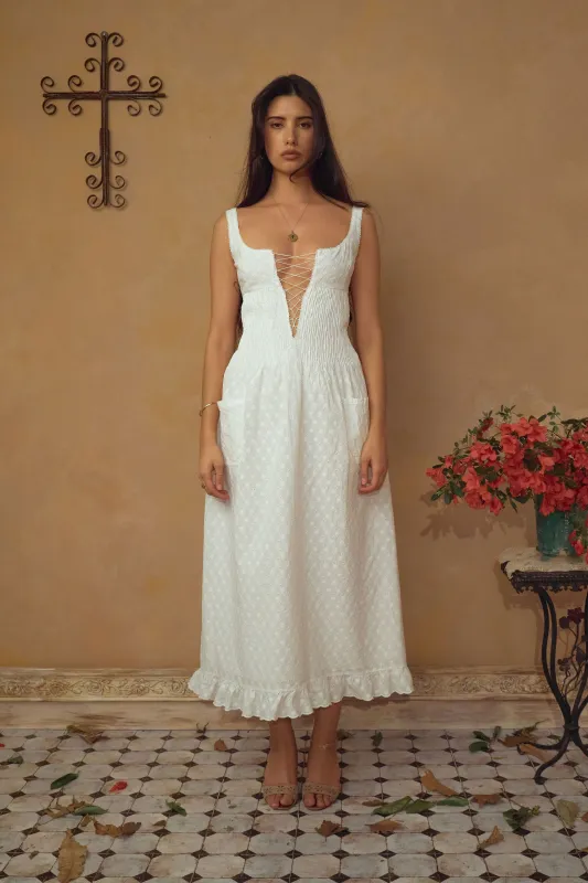 Pintuck Eyelet Dress sold by Mirror Palais