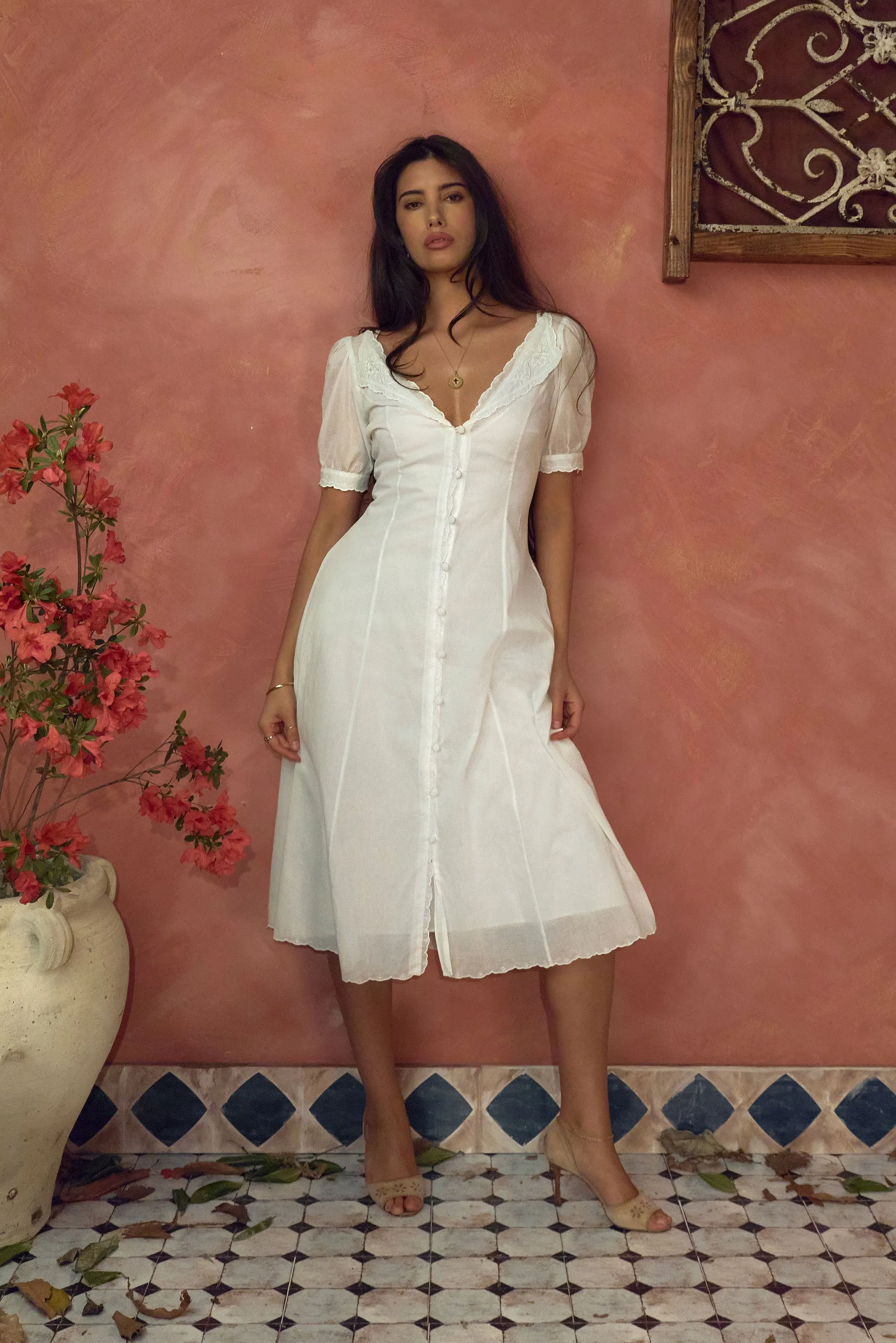 Tea For Two Dress in White Rose sold by Mirror Palais product image thumbnail 2