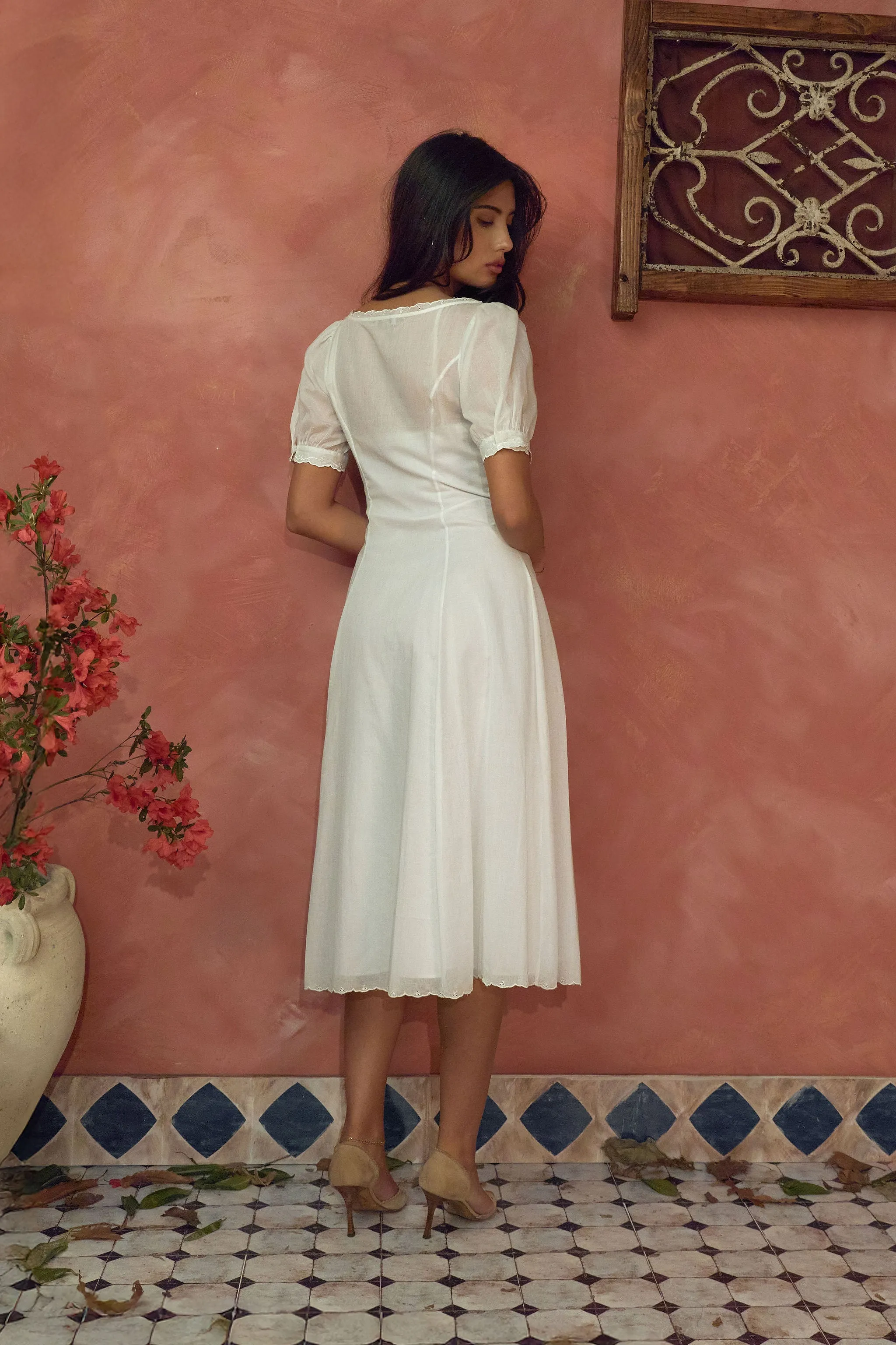Tea For Two Dress in White Rose sold by Mirror Palais product image thumbnail 5