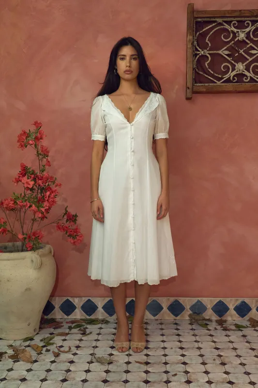 Tea For Two Dress in White Rose sold by Mirror Palais
