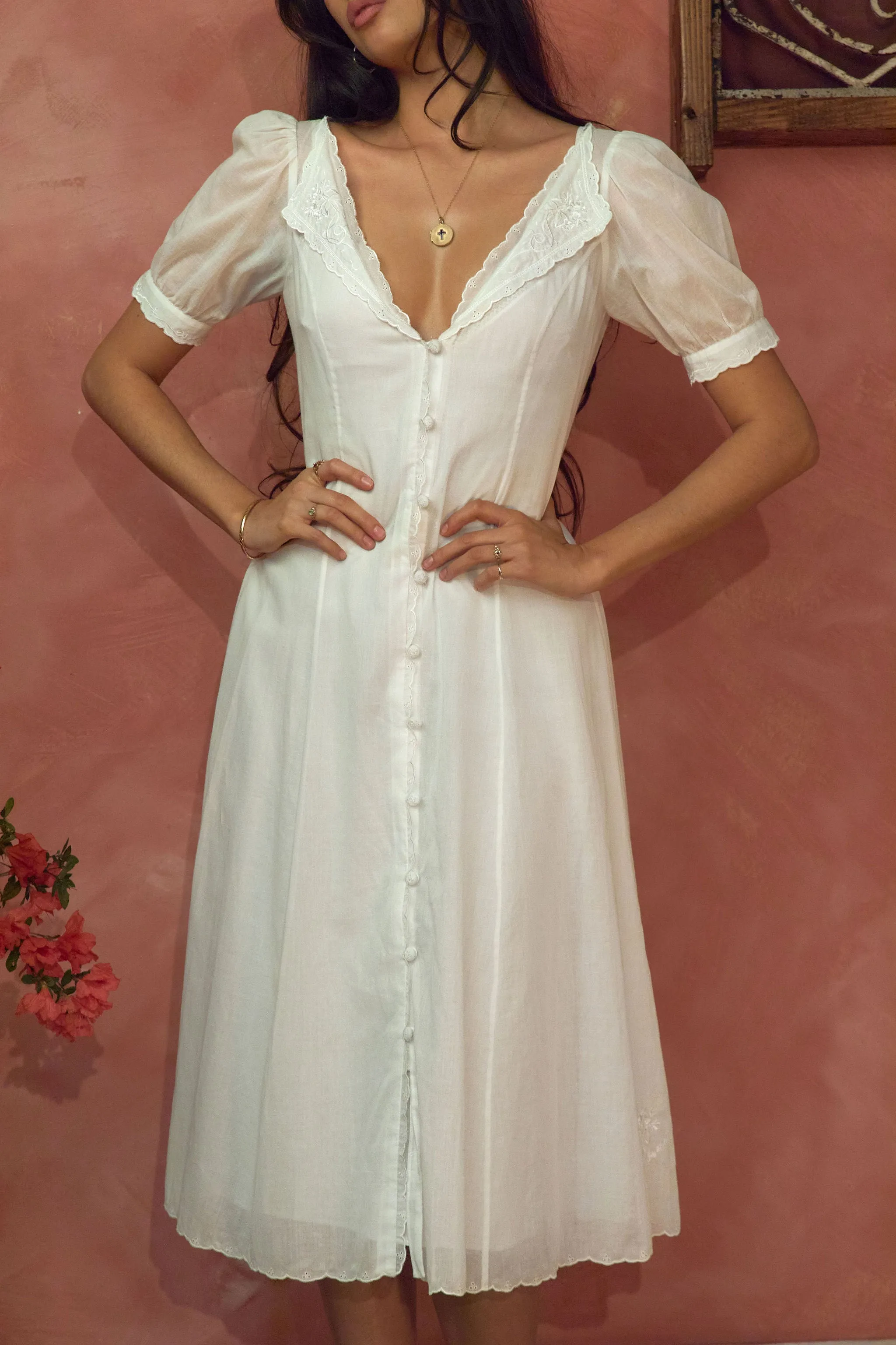 Tea For Two Dress in White Rose sold by Mirror Palais product image thumbnail 3