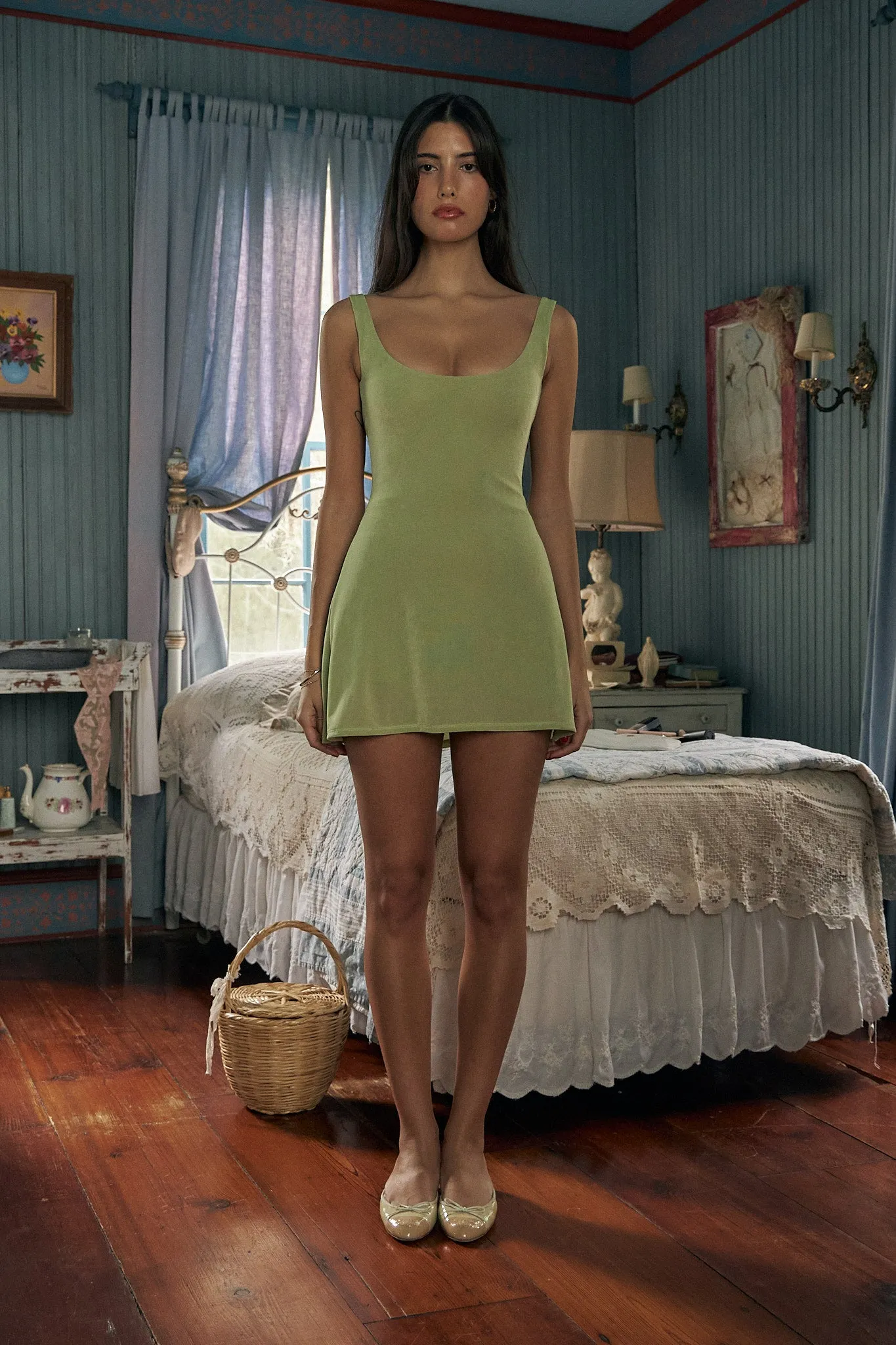 Lady Di A-Line Dress in Pistachio sold by Mirror Palais product image thumbnail 2