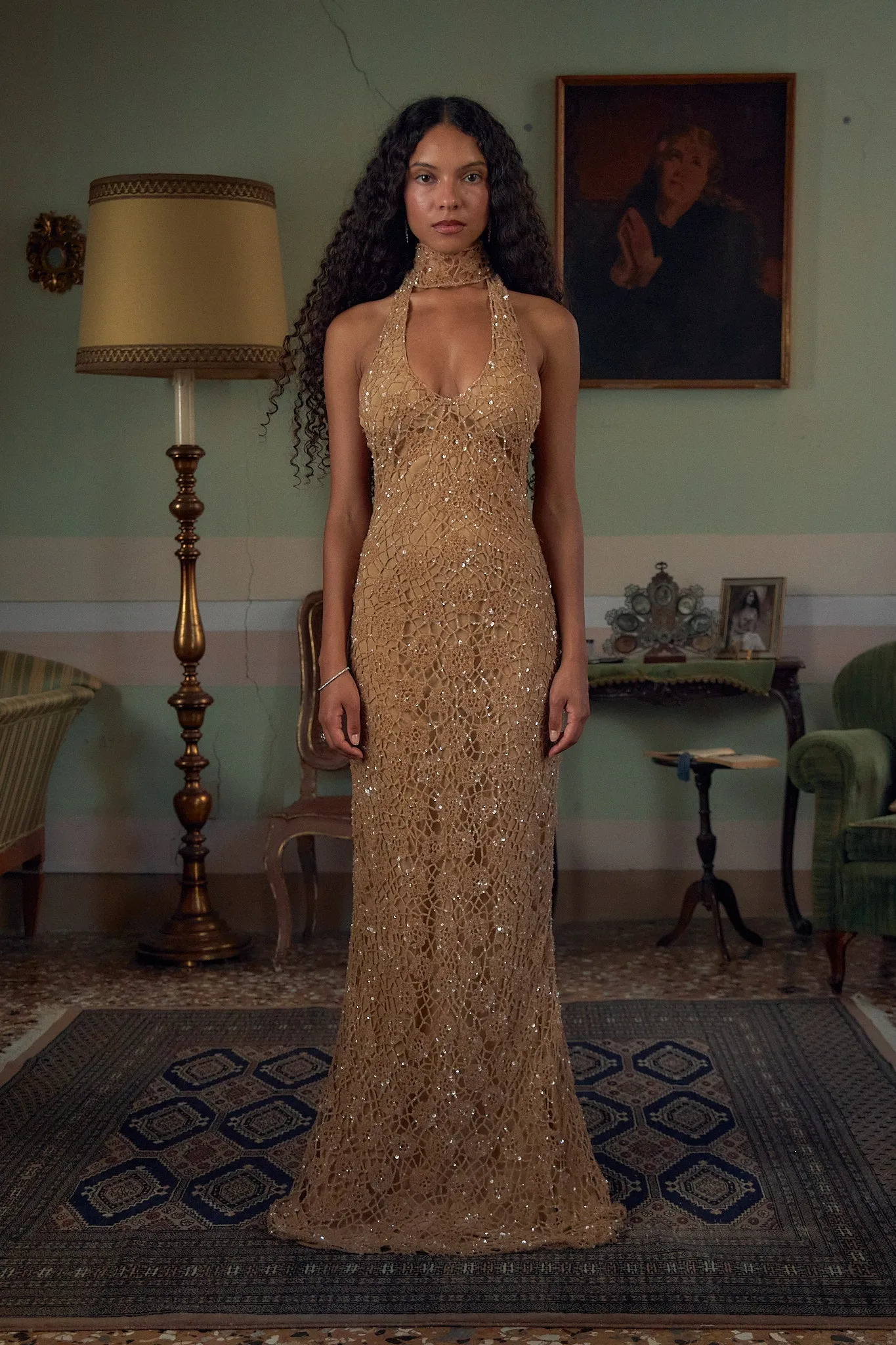 Estrella Flora Gown in Champagne sold by Mirror Palais product image thumbnail 2