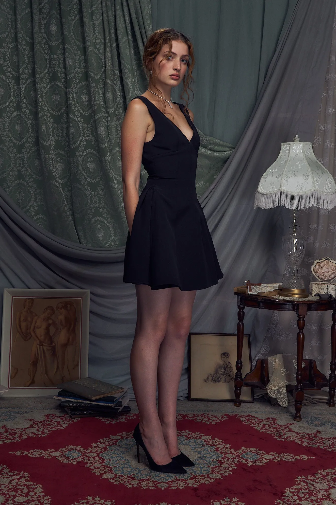 Audrey Hepburn Dress in Noir sold by Mirror Palais product image thumbnail 3