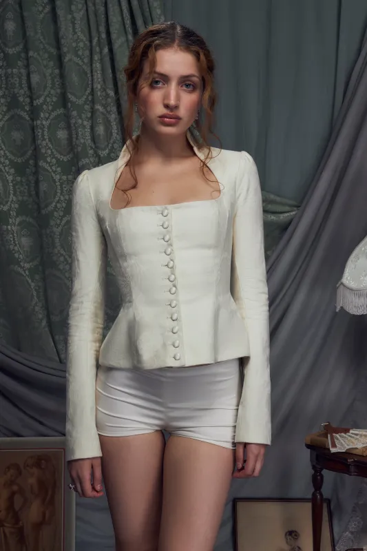 Victorian Riding Jacket in Butter sold by Mirror Palais