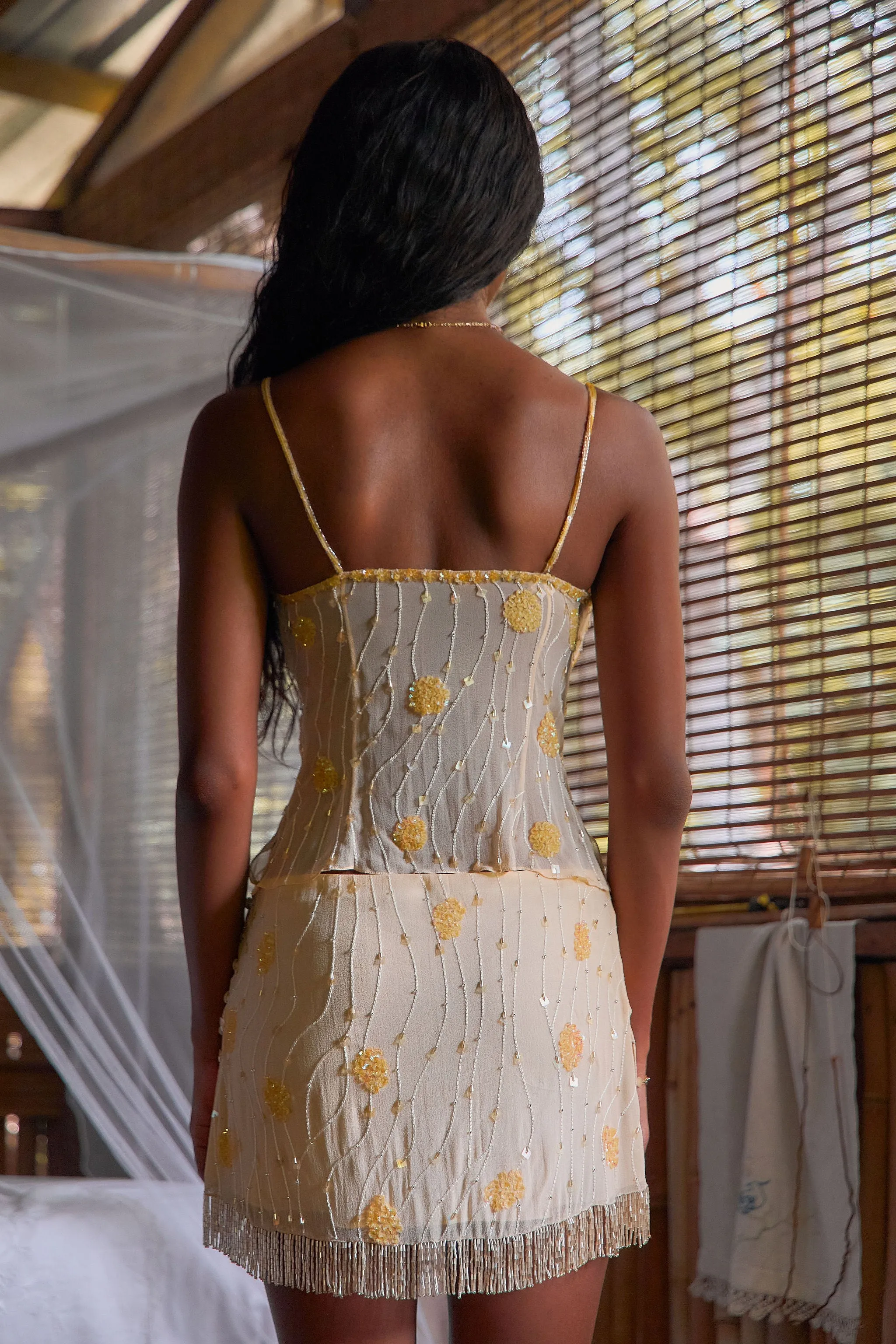 Beaded Camisole in Butter sold by Mirror Palais product image thumbnail 4