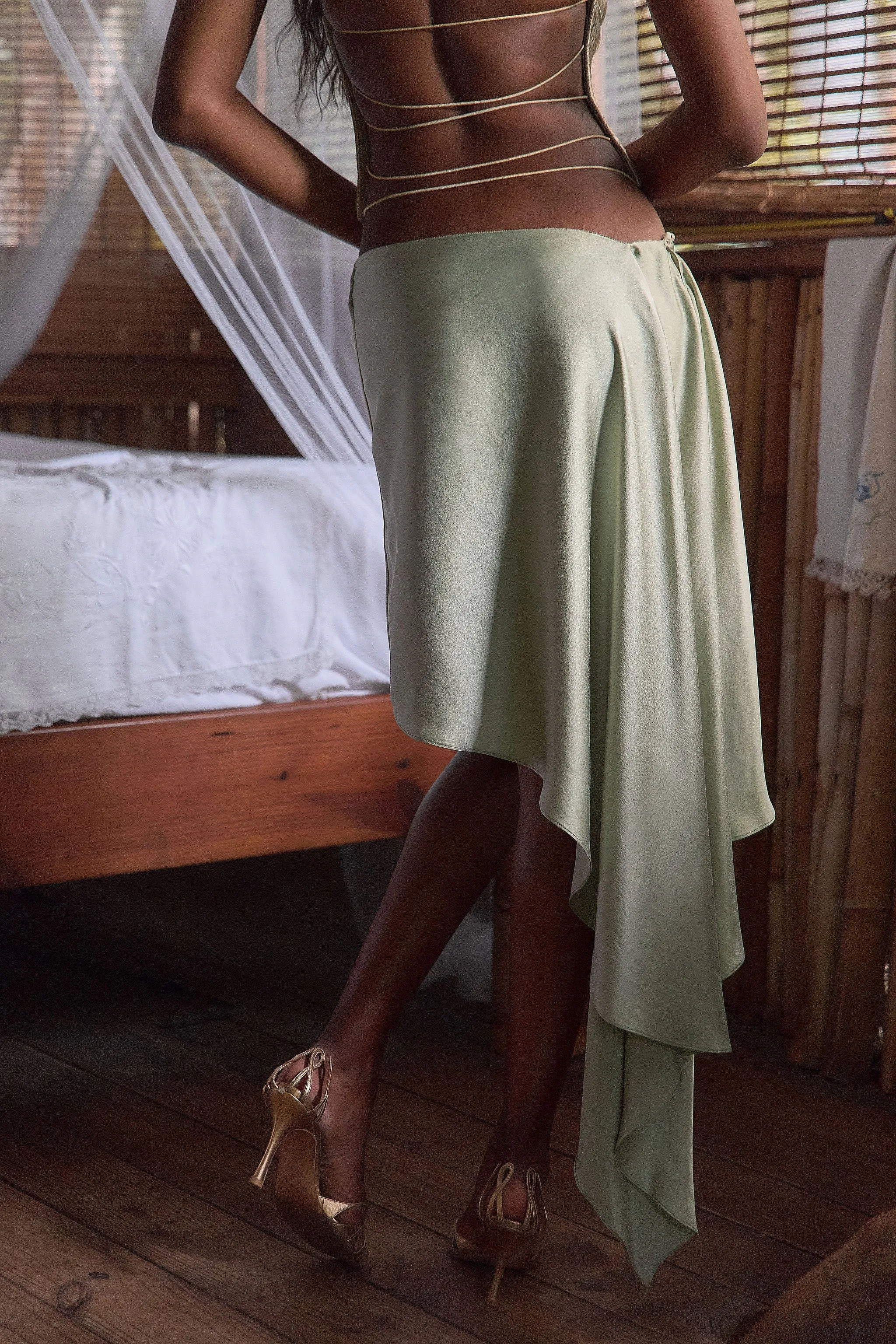 Silk Wrap Skirt in Pyrite sold by Mirror Palais product image thumbnail 2