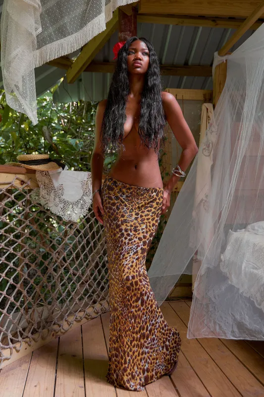 Beaded Giraffe Bias Skirt sold by Mirror Palais