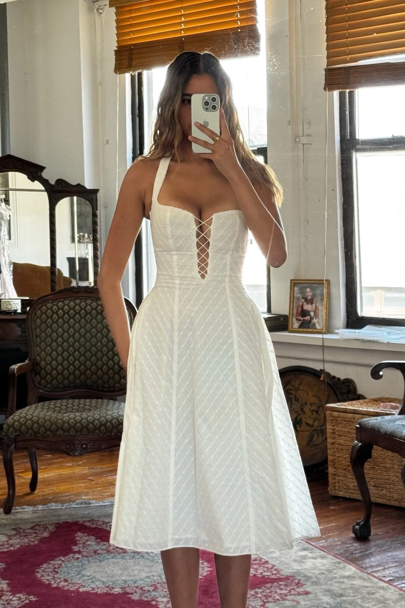 Sample Lady in Lace Up Dress sold by Mirror Palais