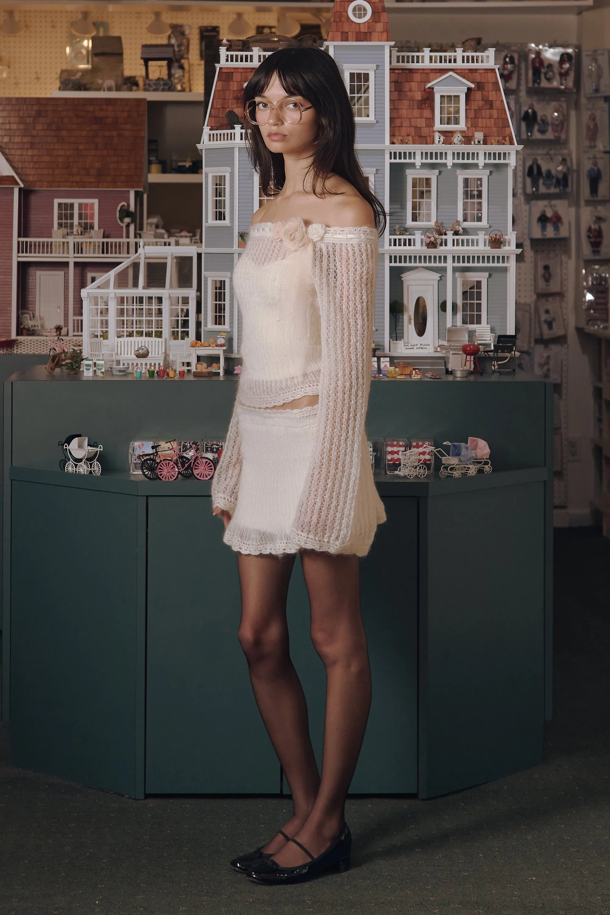 Little Lamb Knit Skirt in Crème sold by Mirror Palais product image thumbnail 4