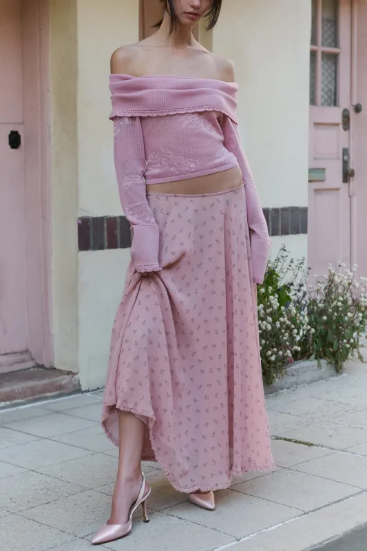 Buttercream Rose Skirt in Puce sold by Mirror Palais