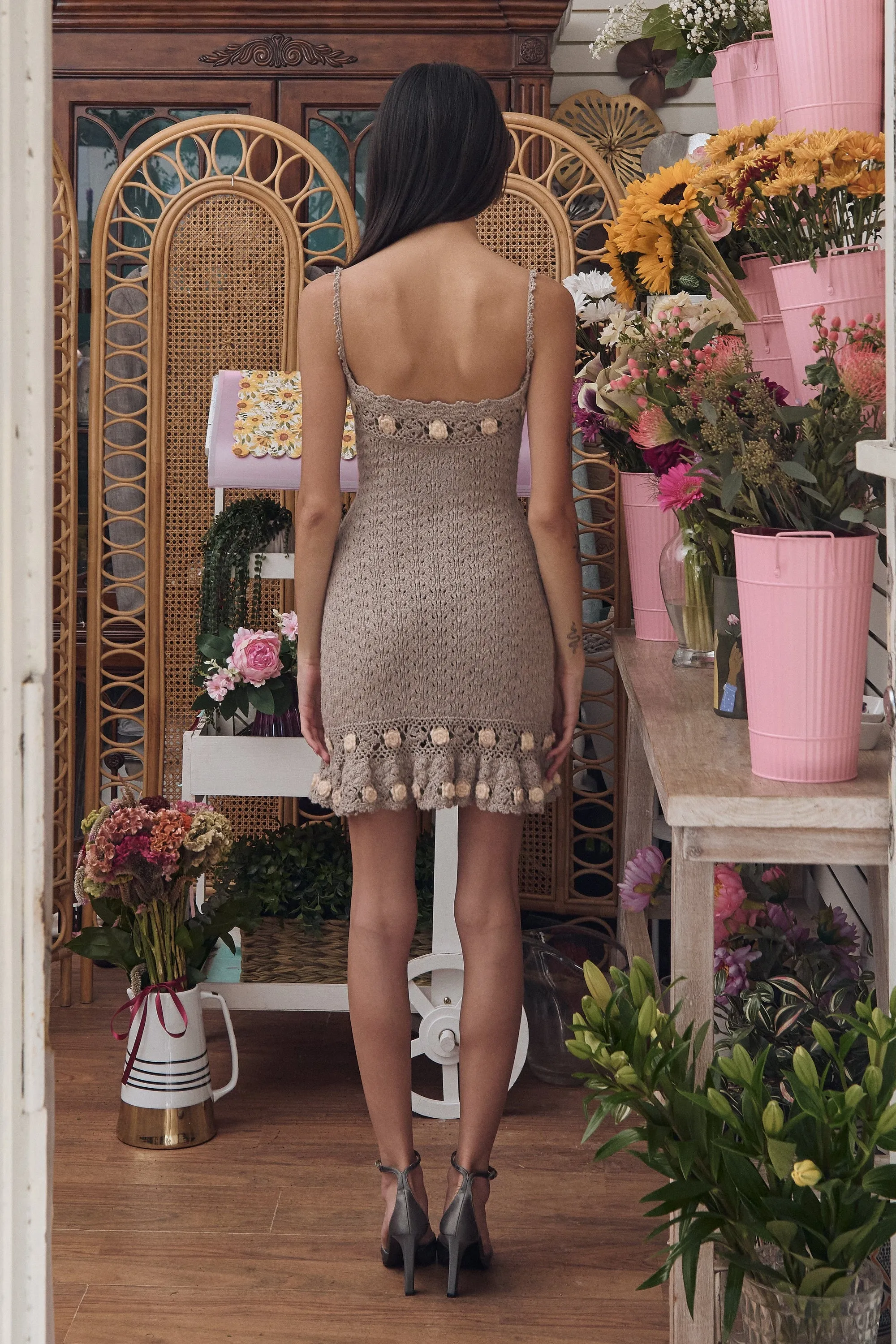 Rosarium Knit Mini Dress sold by Mirror Palais product image thumbnail 4