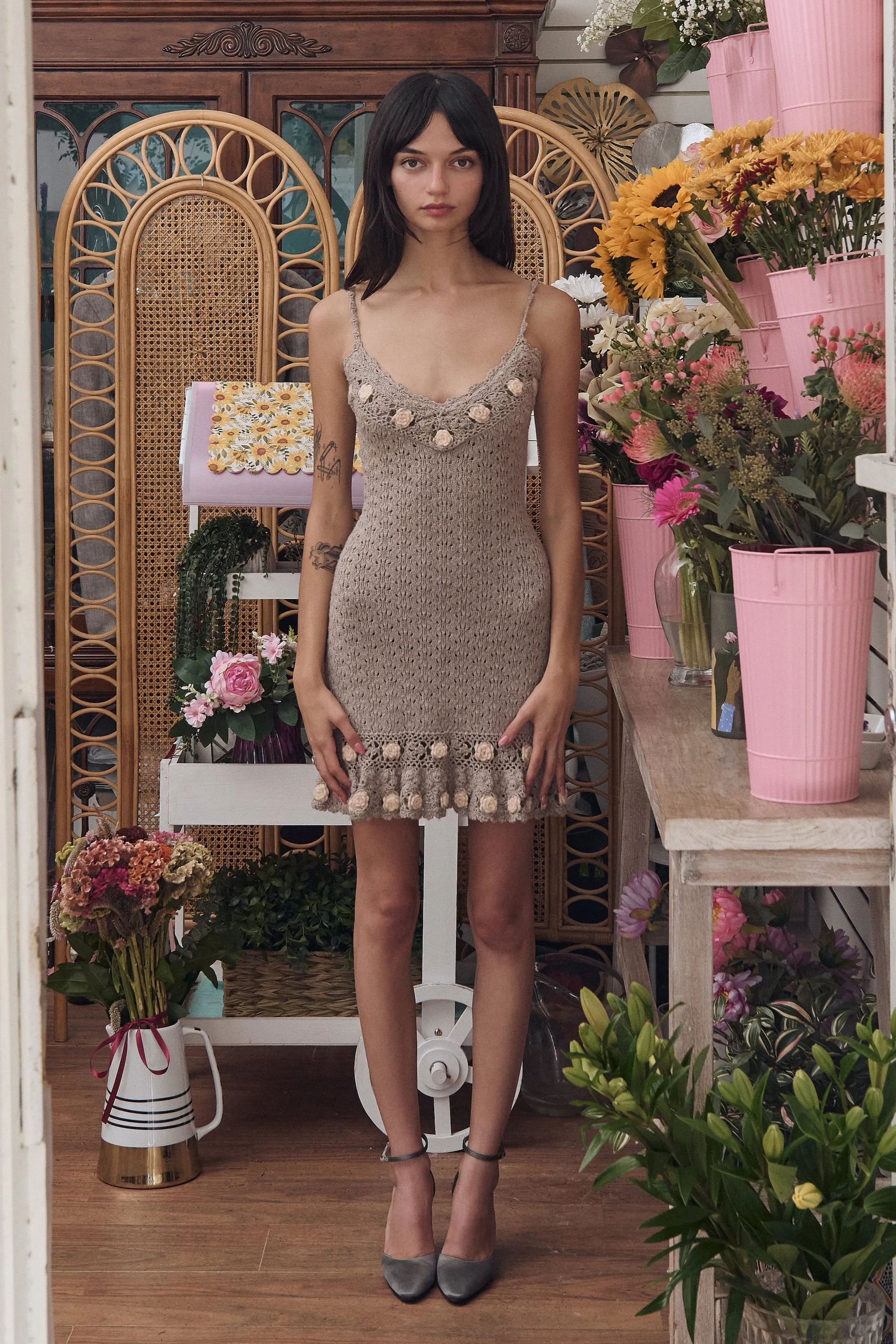 Rosarium Knit Mini Dress sold by Mirror Palais