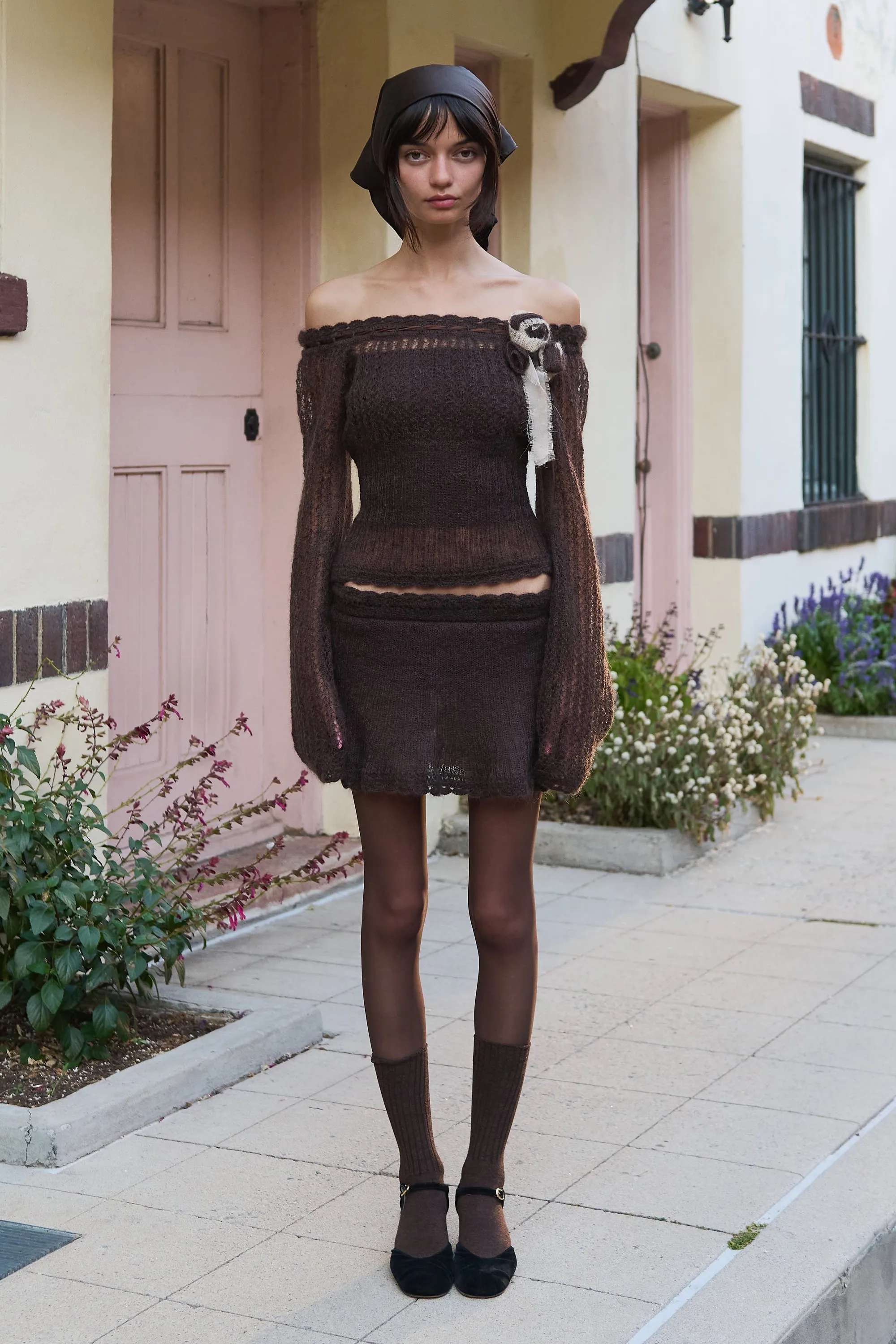 Little Lamb Knit Skirt in Chocolat sold by Mirror Palais product image thumbnail 3
