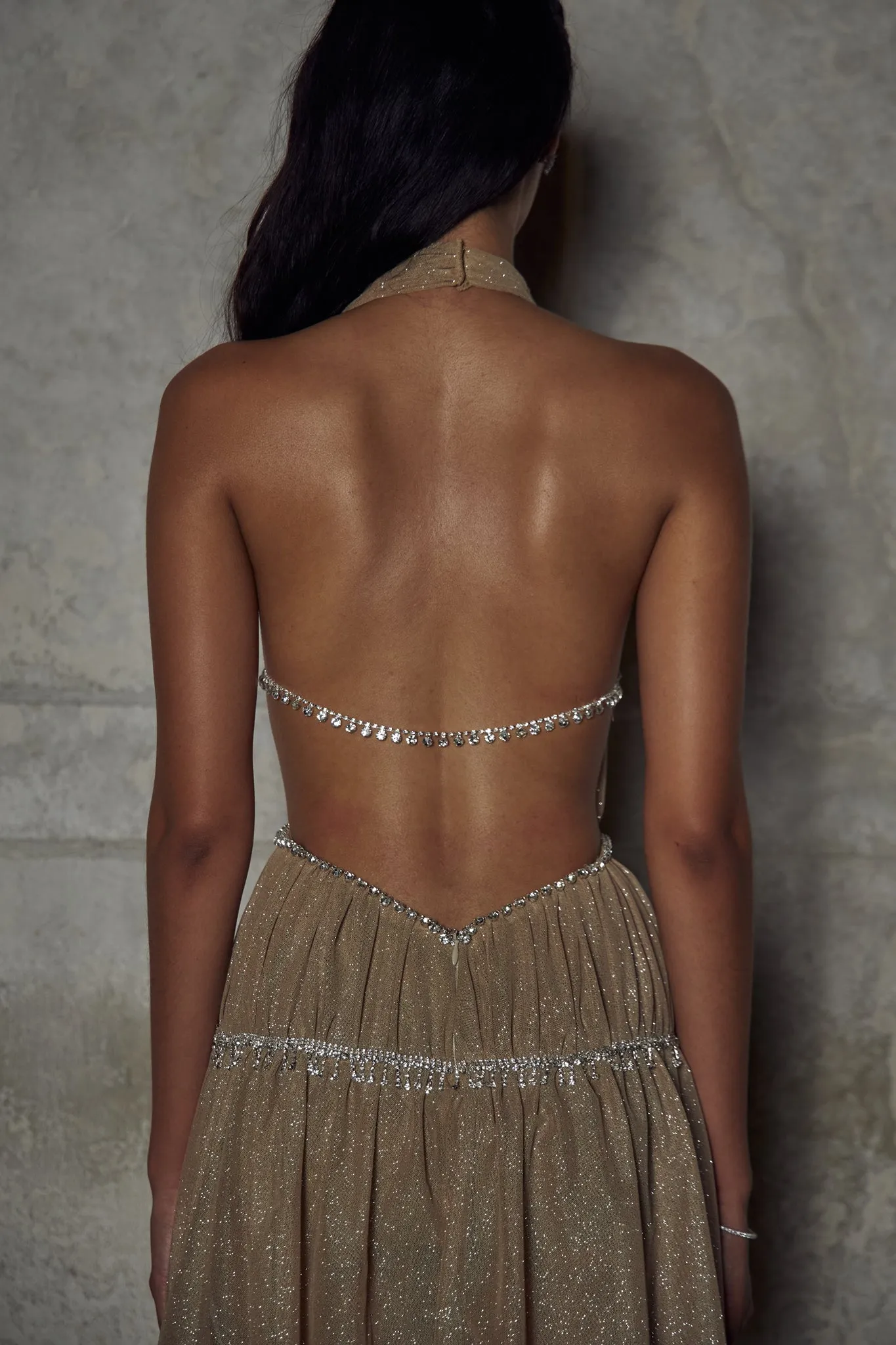 Venus Starlite Mini Dress in Diamond Sand sold by Mirror Palais product image thumbnail 5