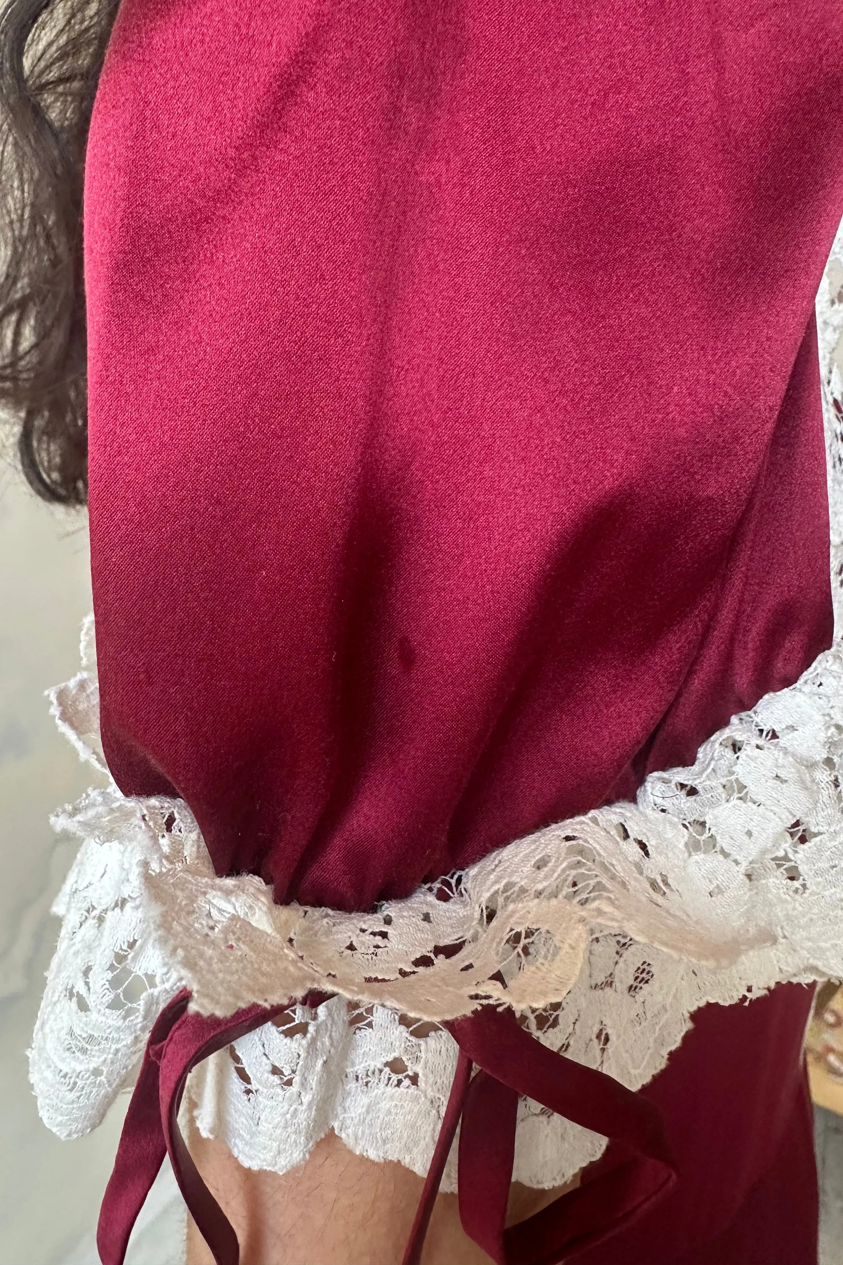 Sample Unwrap Me Mini Dress in Garnet sold by Mirror Palais product image thumbnail 3