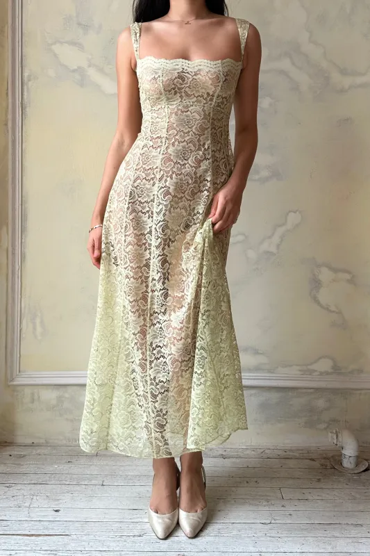 Sample Macaron Dress in Pistachio made by Mirror Palais