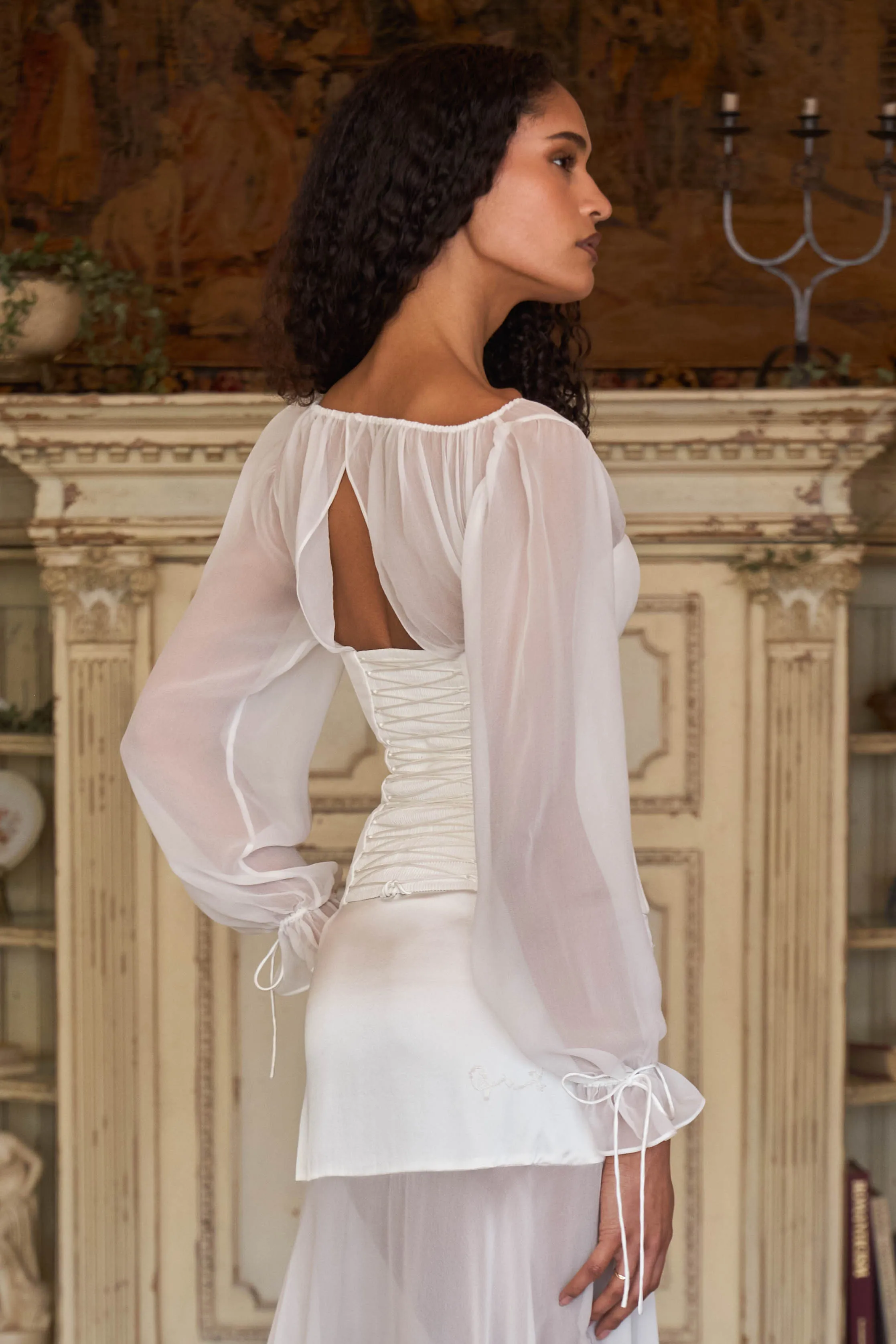 Vamp Bustier Top in Pearl sold by Mirror Palais product image thumbnail 3