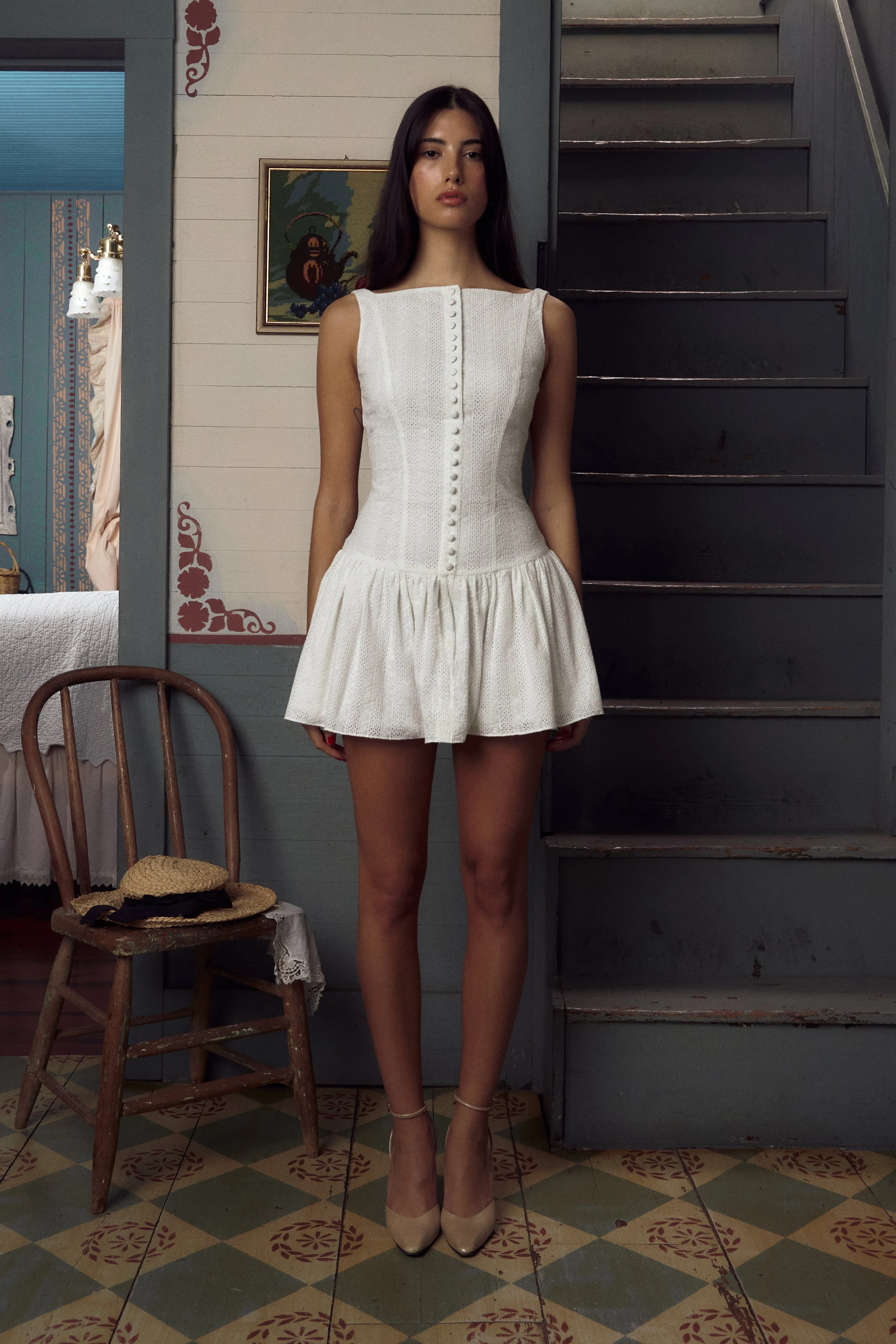 Kissing Booth Mini Dress in Ivory sold by Mirror Palais product image thumbnail 3