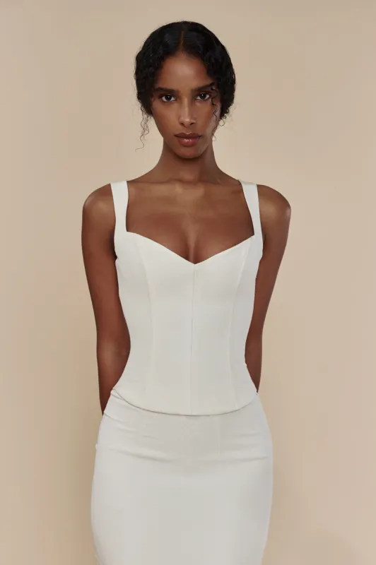 Artemis Bustier in White sold by Mirror Palais