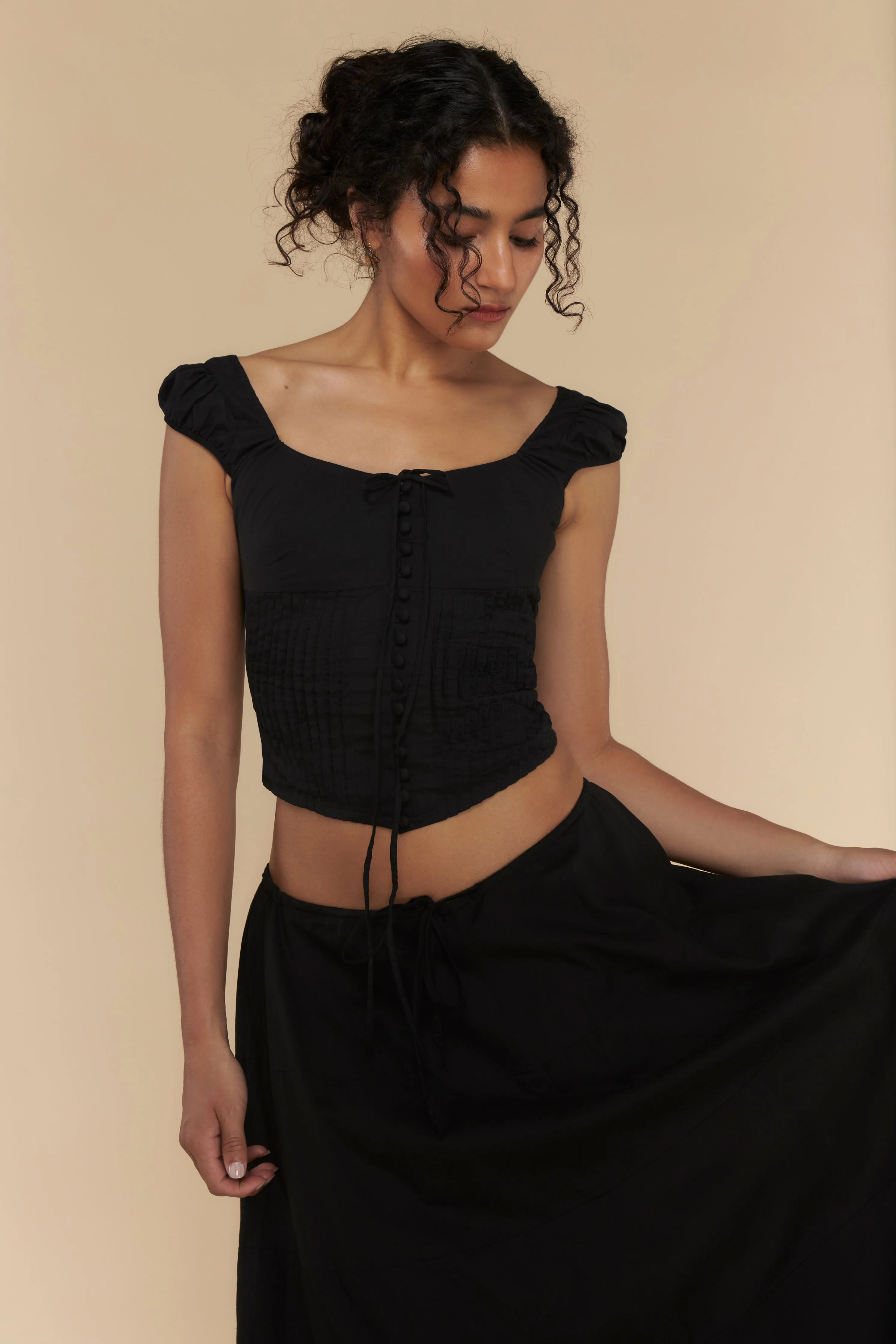 Eyelet Top Black sold by Mirror Palais product image thumbnail 4